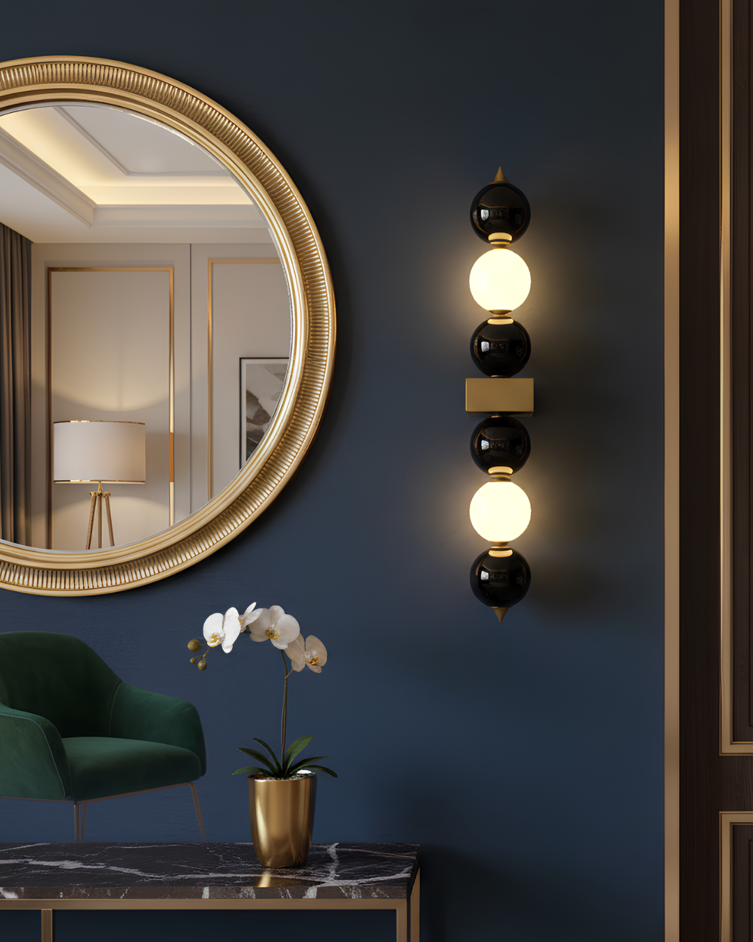 Aurora Noir Globe Wall Light - Aartaa decor