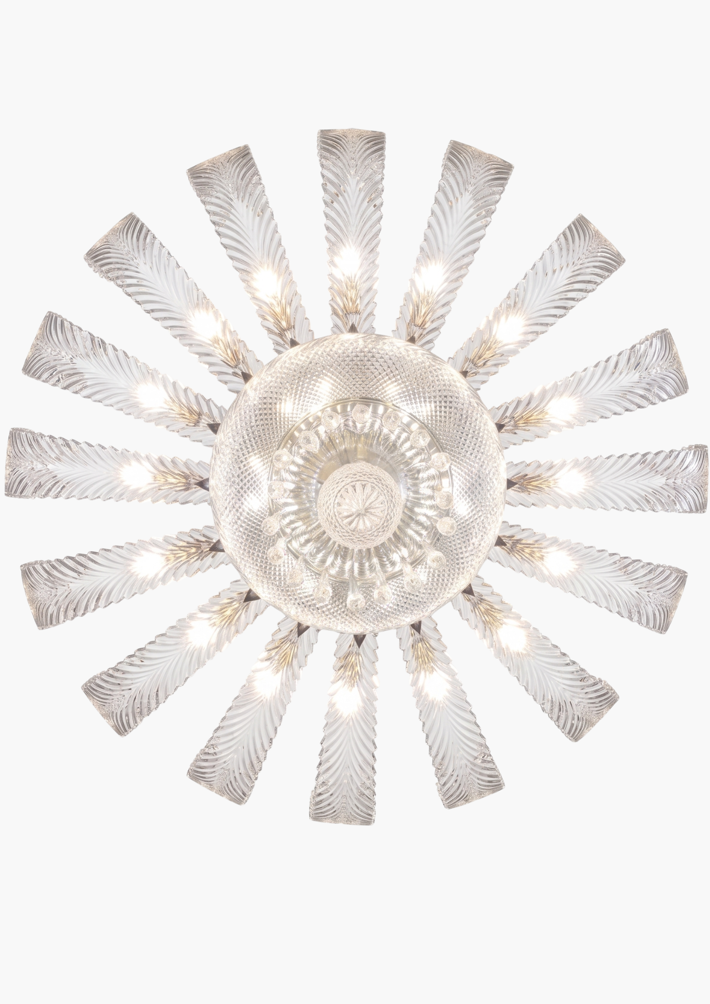 Decorative wall light fixture with a sunburst design on a white background