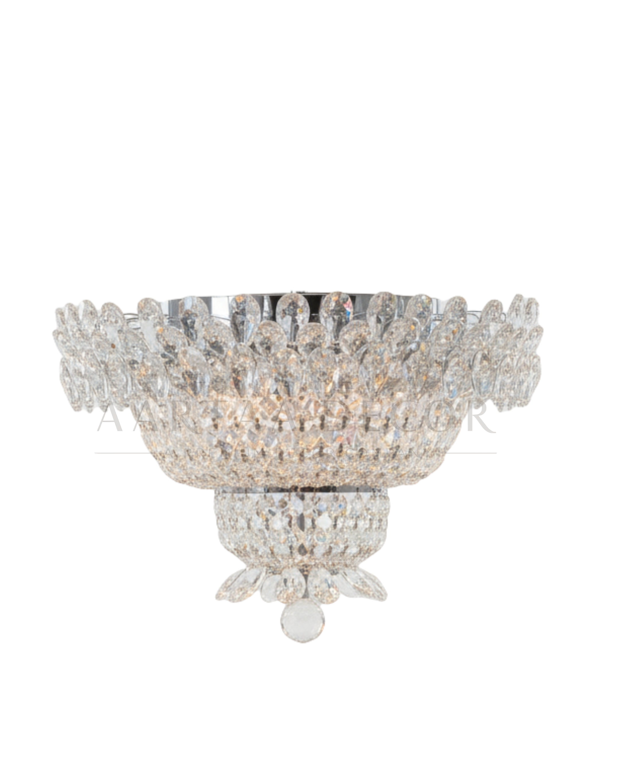 Crystal Aura Flush Mount Chandelier - Aartaa decor