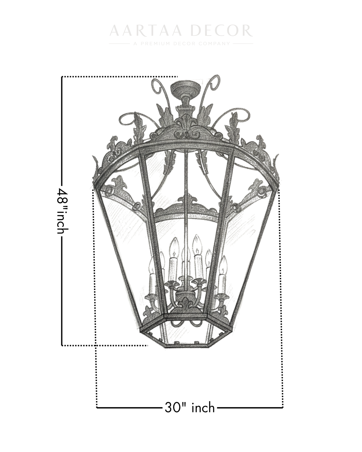 Empire Verve Brass Lantern Chandelier