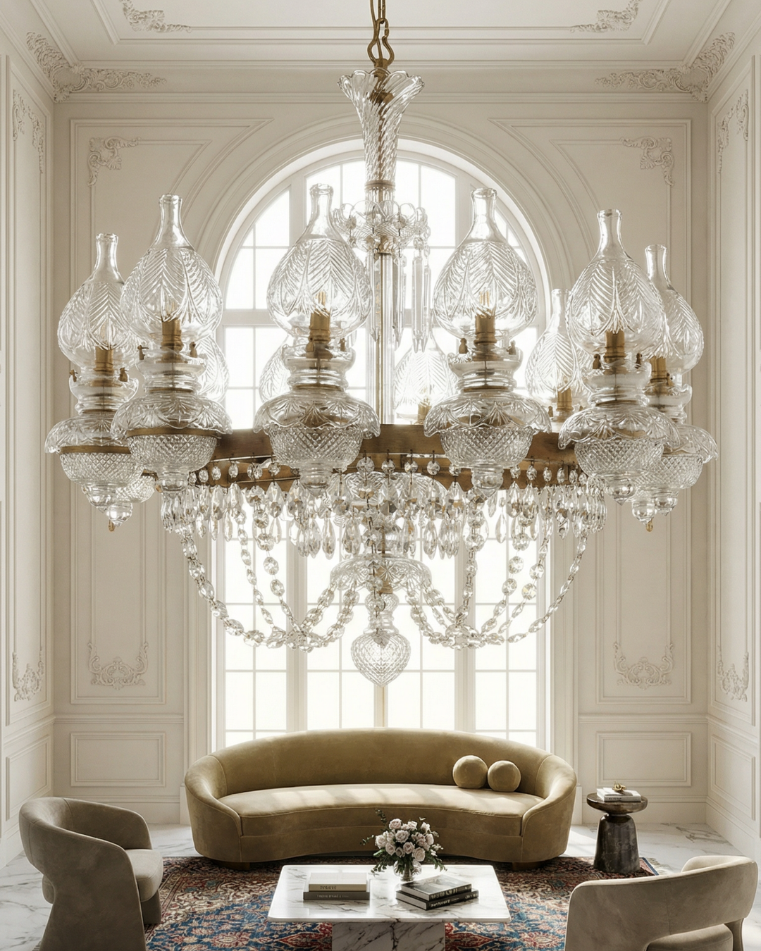 Imperial Flame Heritage Crystal Chandelier – 12 light Handcrafted