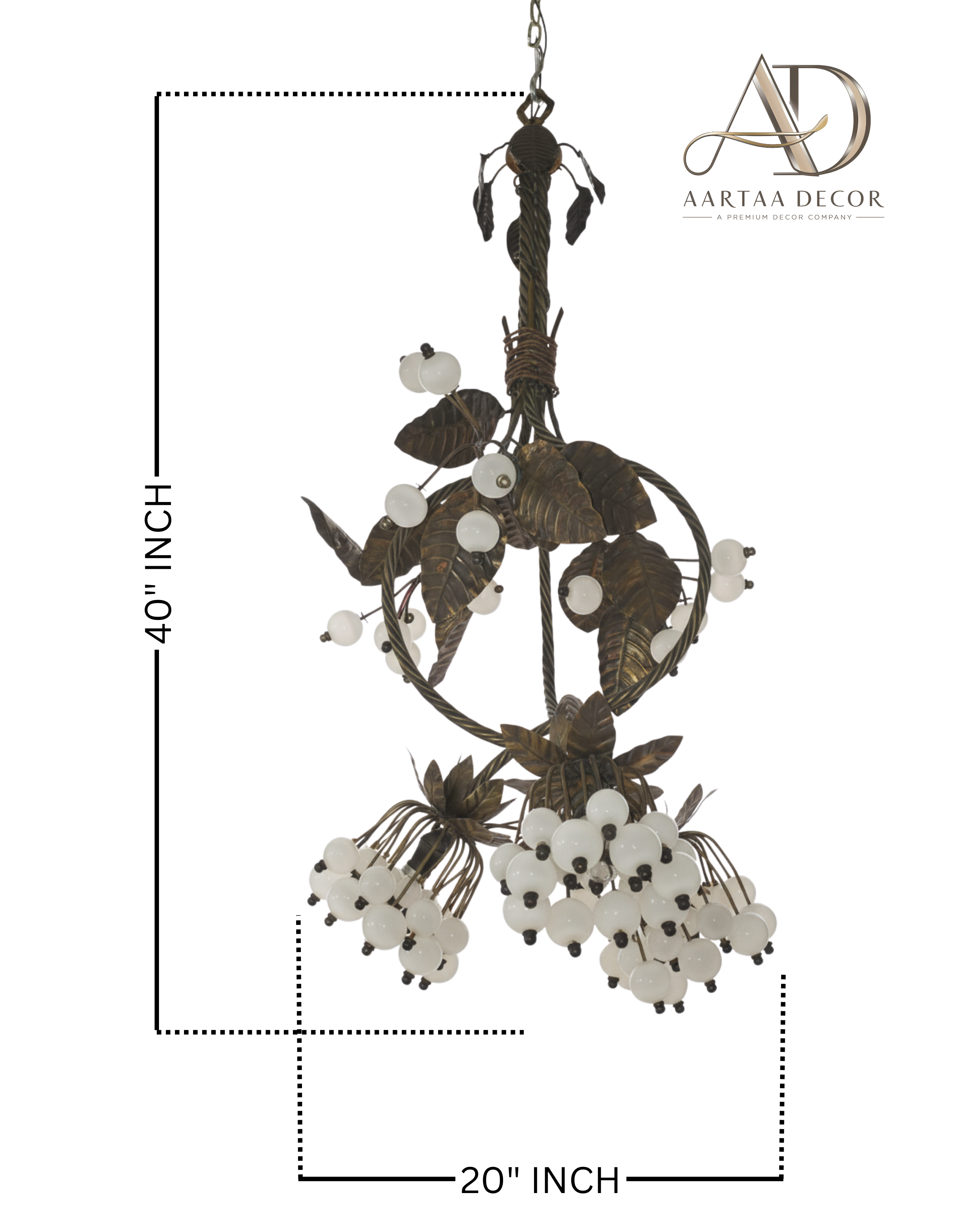 Kanaka Valli Brass Bloom Chandelier - Aartaa decor