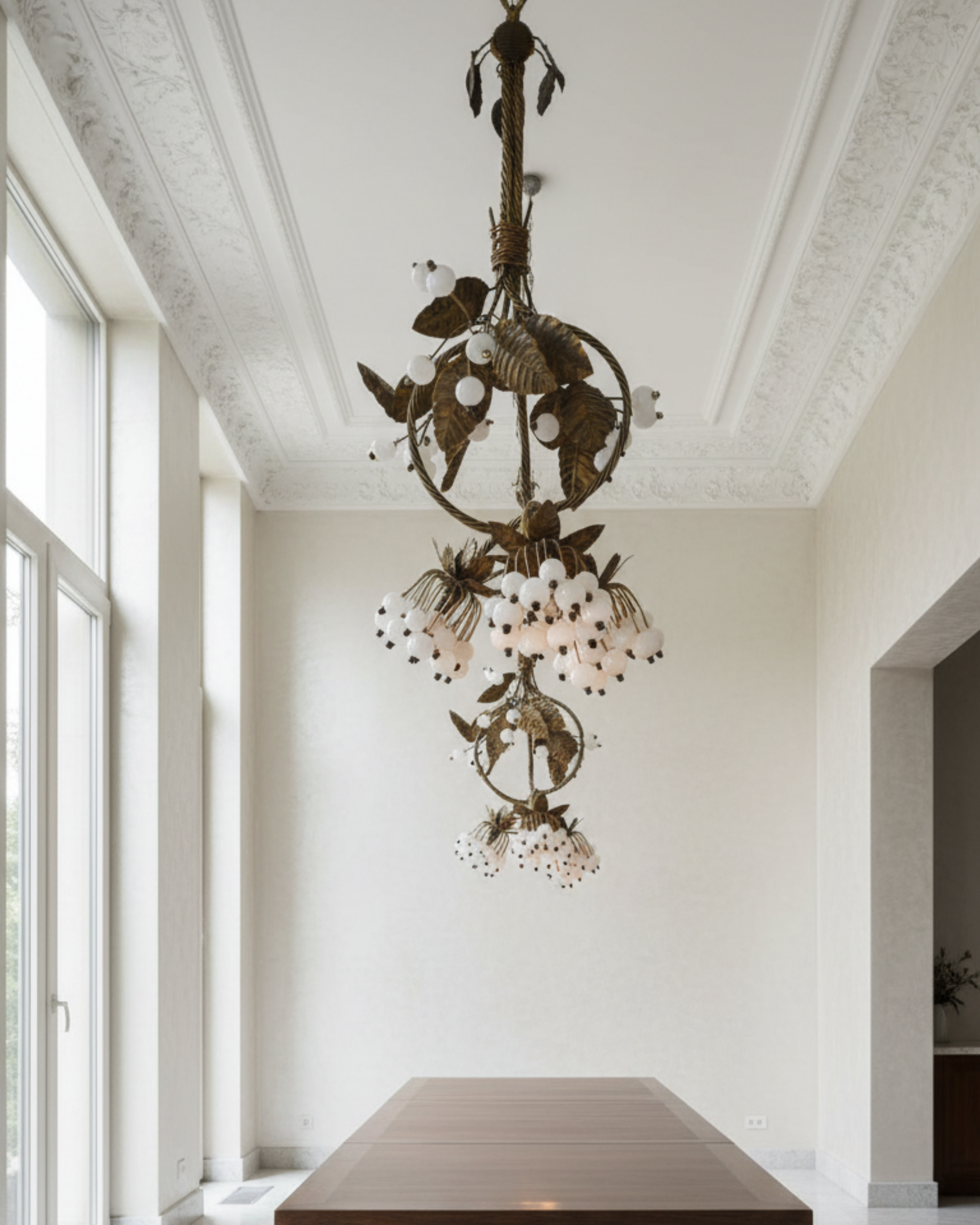 Kanaka Valli Brass Bloom Chandelier - Aartaa decor