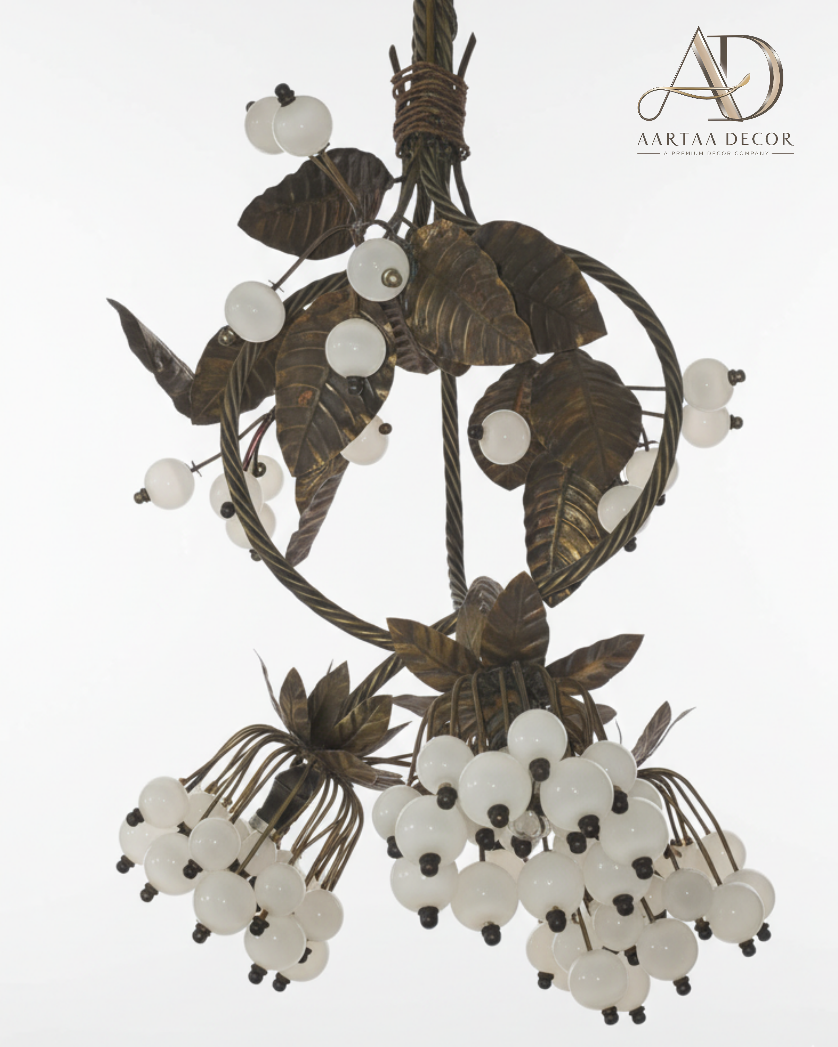 Kanaka Valli Brass Bloom Chandelier - Aartaa decor