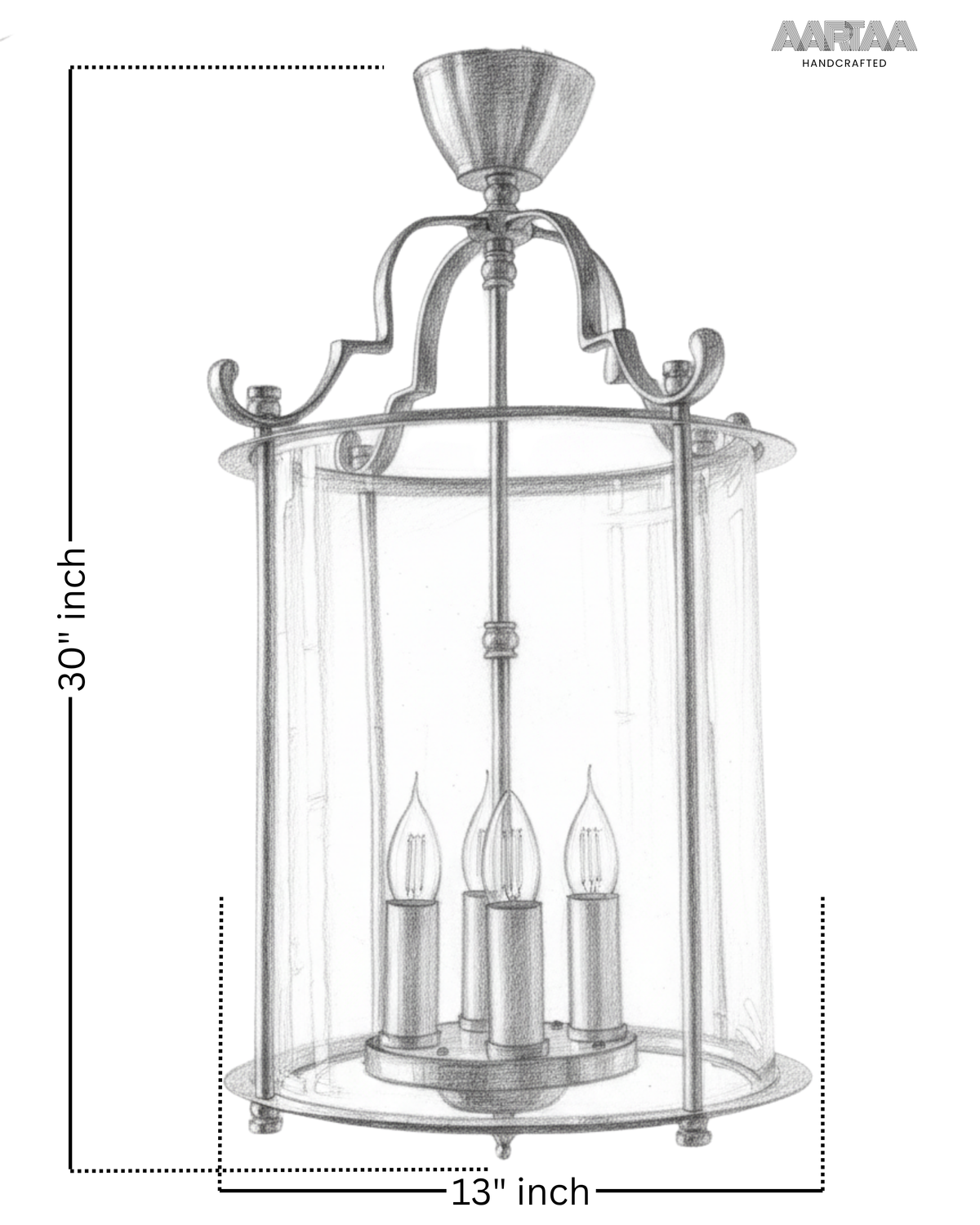 Rajvilas Heritage Brass Lantern Pendant Light
