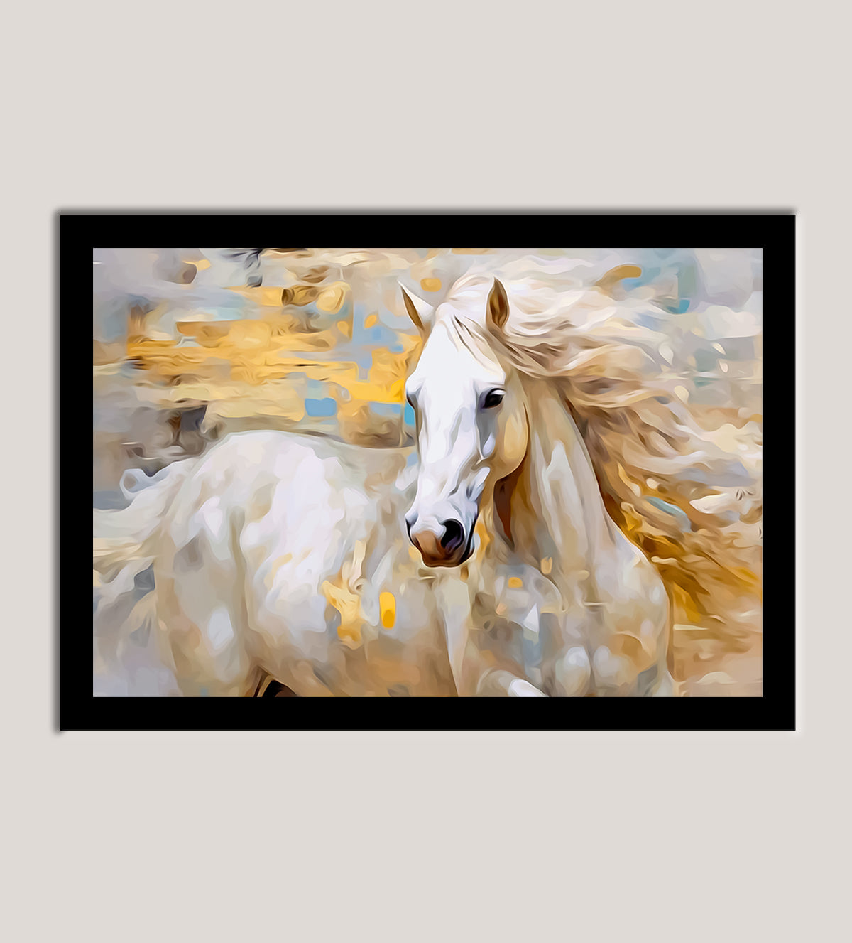 Energy and grace of a galloping white horse - Aartaa decor