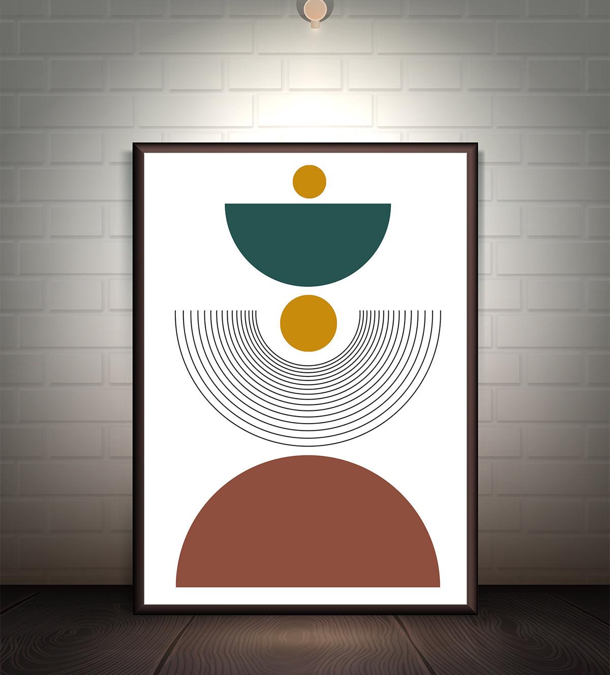 Abstract Artwork Featuring Bold Geometric Shapes - Aartaa decor