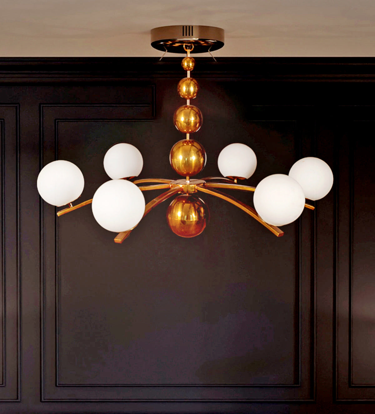 Aurora bronze sphere chandelier - sophisticated illumination for contemporary living spaces, luxe apartments, and grand villas - Aartaa decor