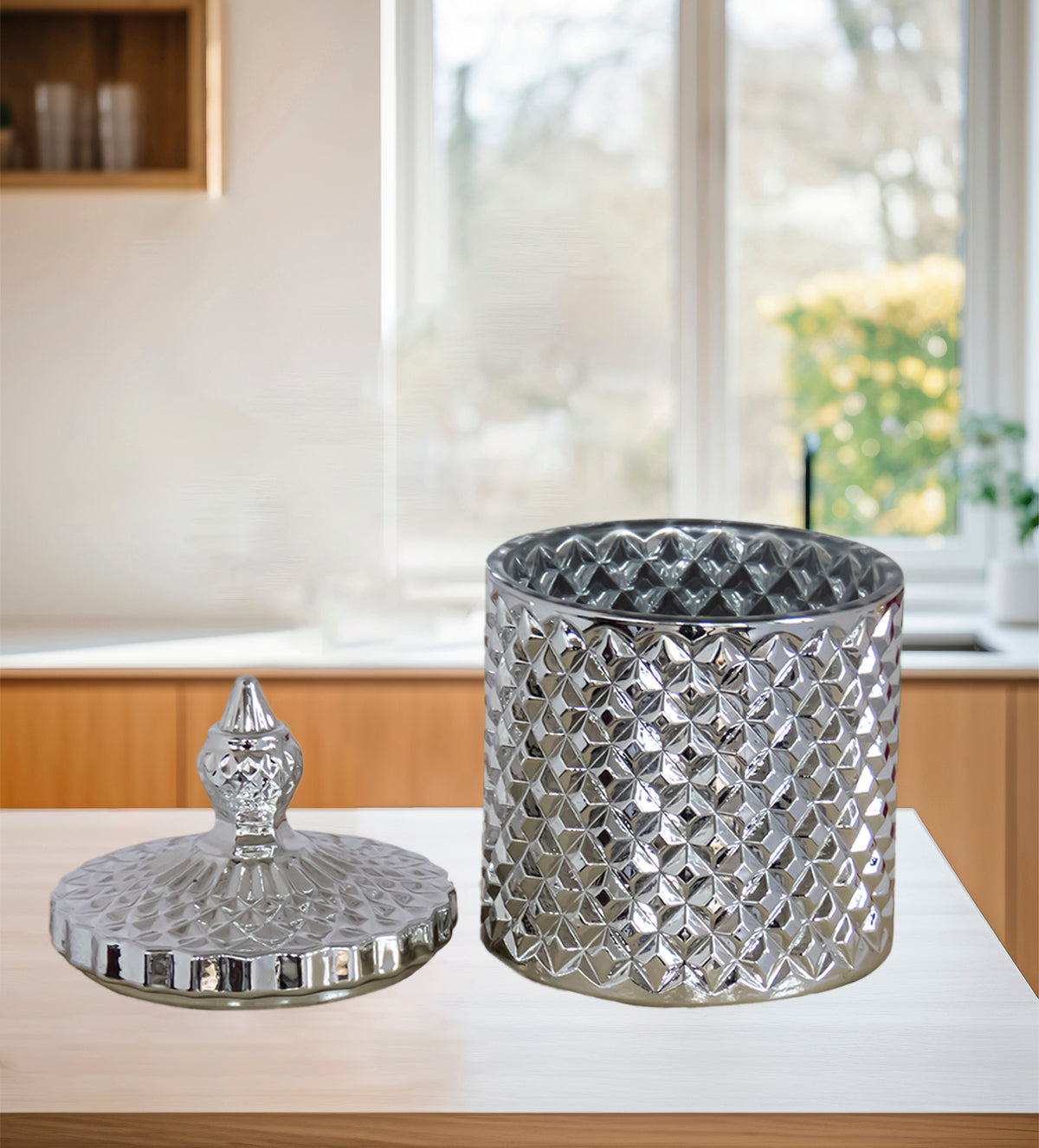 Aura essence cendles - Silver luxury candle jar - Aartaa decor