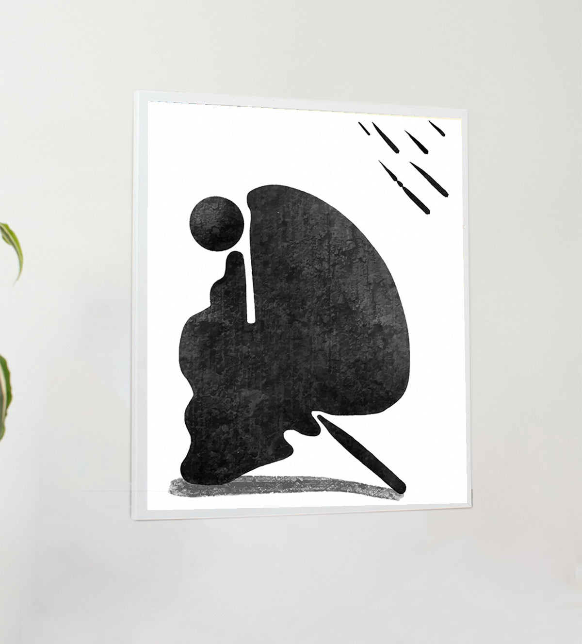 •	Striking image of a person in the rain Black and White Image - Aartaa decor