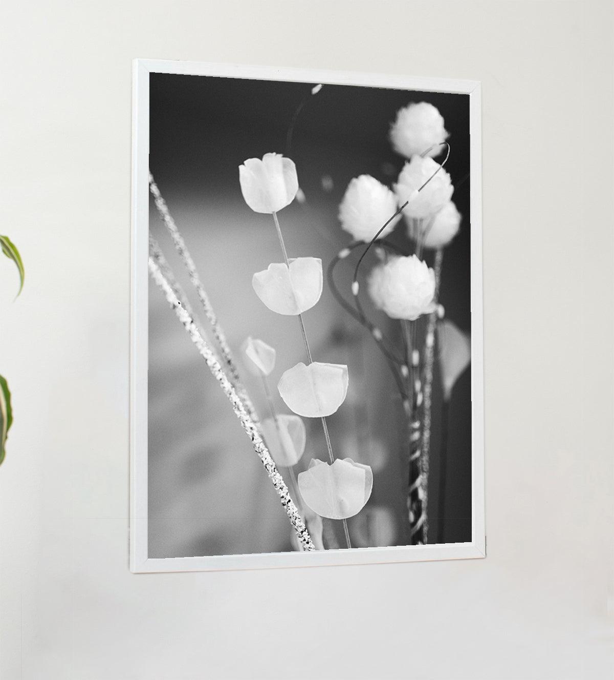 Elegant Black and White Floral Photograph & Digital Art - Aartaa decor