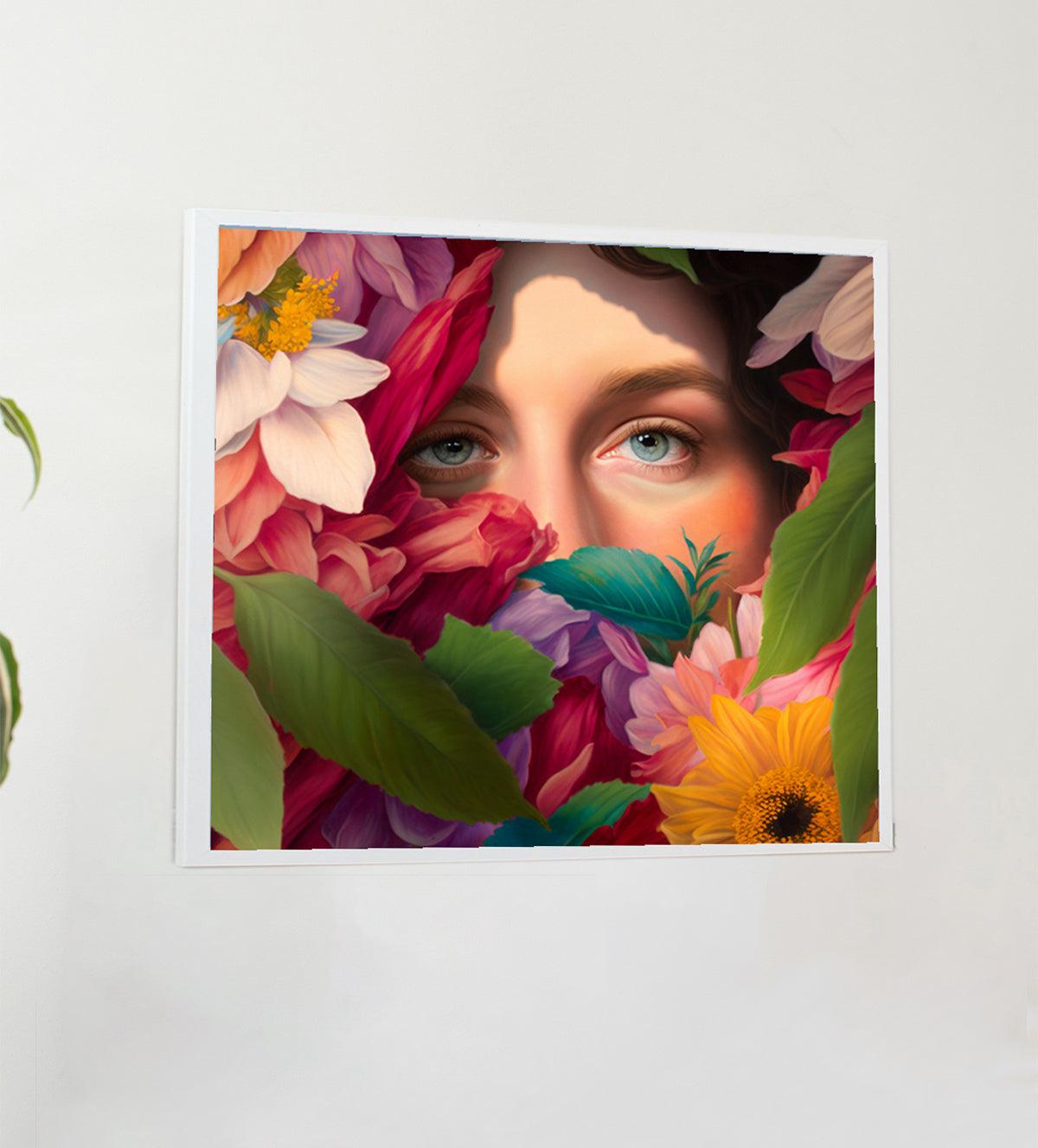 Stunning floral artwork with a hidden face Of Girl - Aartaa decor