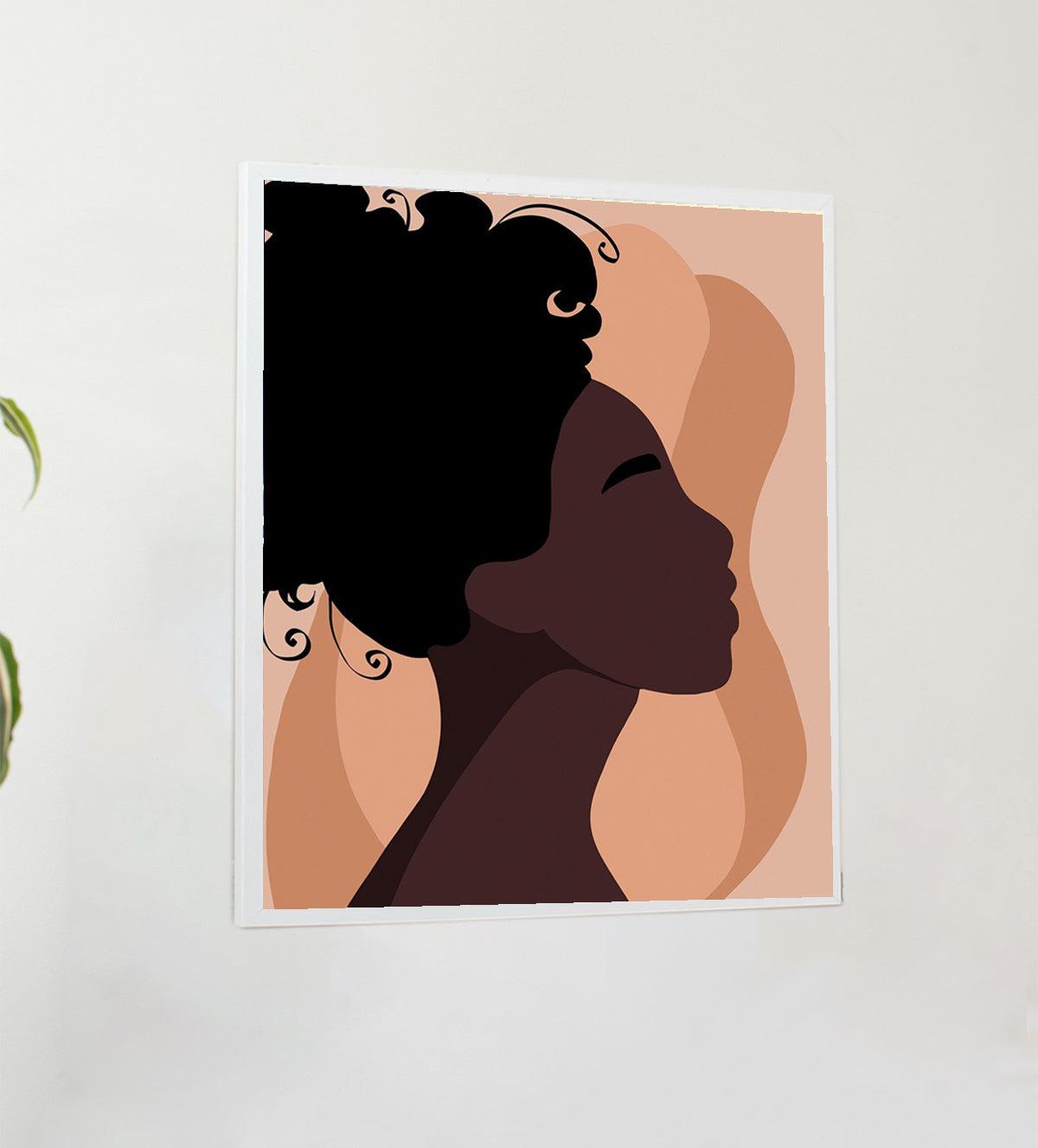 Boho Inspired Female face Wall Art Painting. - Aartaa decor