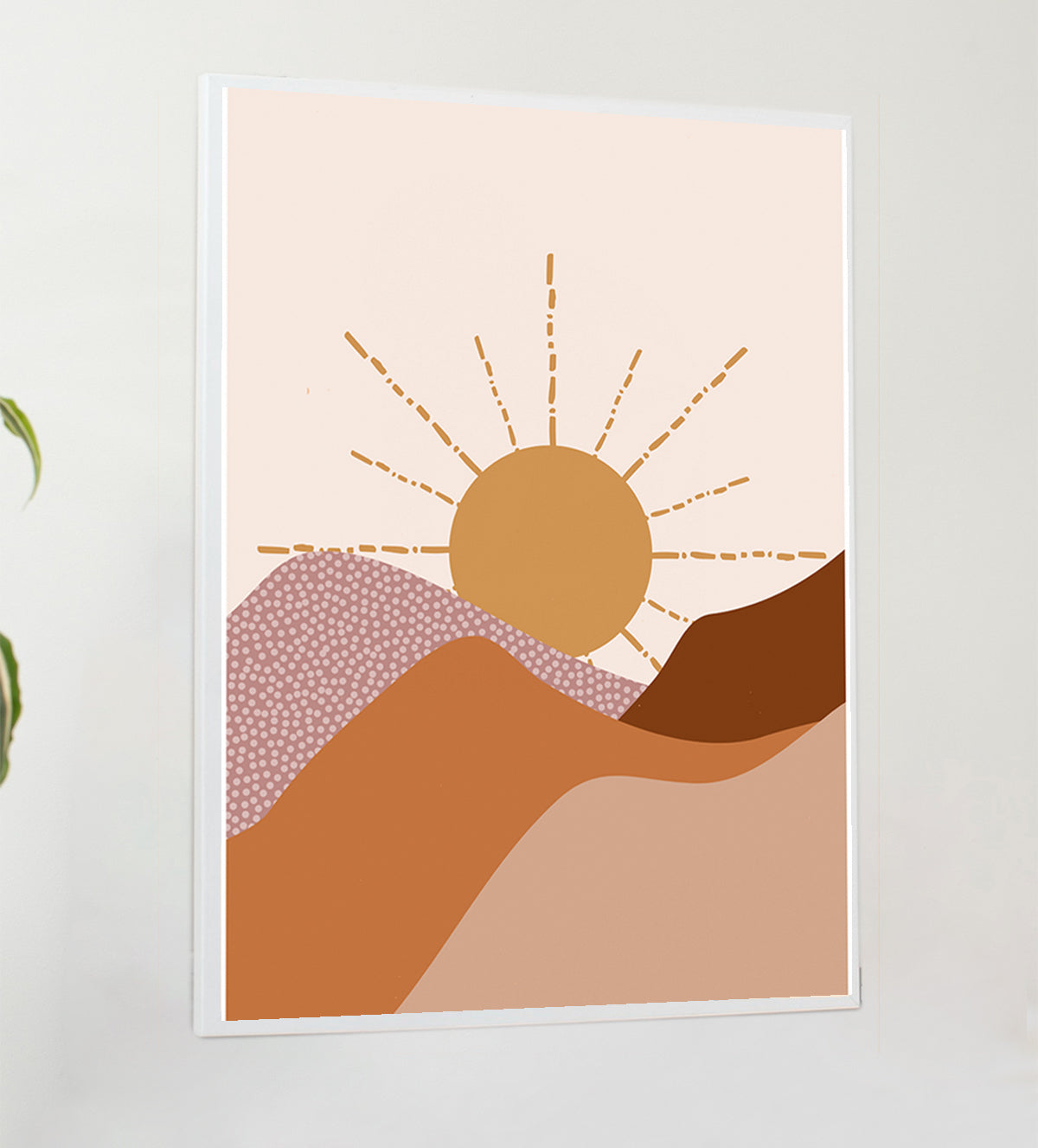 Minimalist Abstract Sunset Scene in Warm, Earthy Tones - Aartaa decor