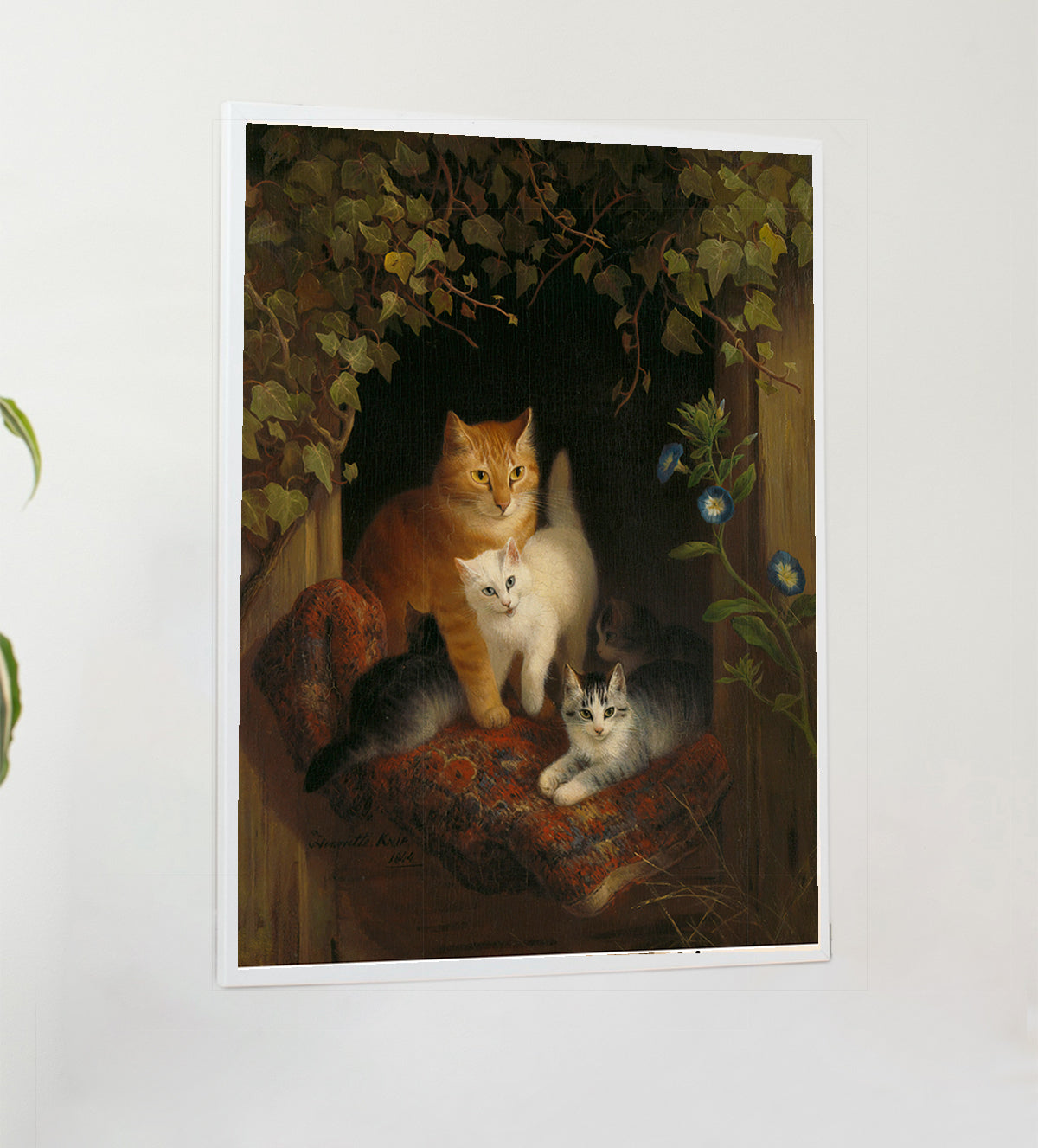 a cozy mother cat and her adorable kittens - Aartaa decor