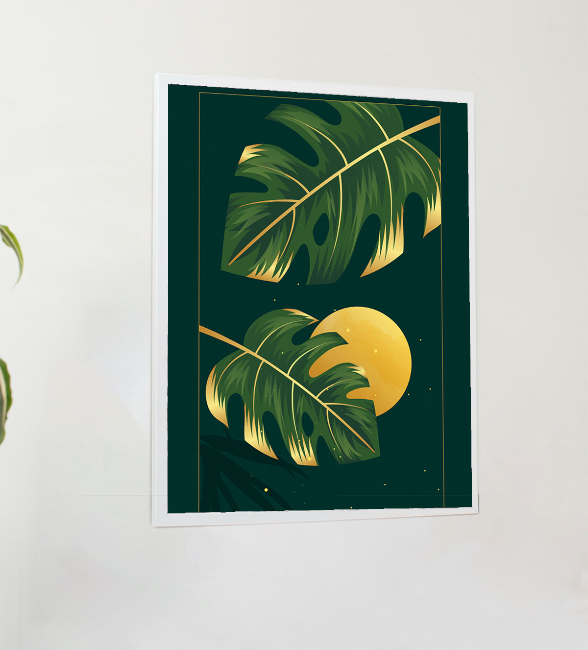 Set of three botanical prints a variety of tropical plants in a modern and abstract style - Aartaa decor