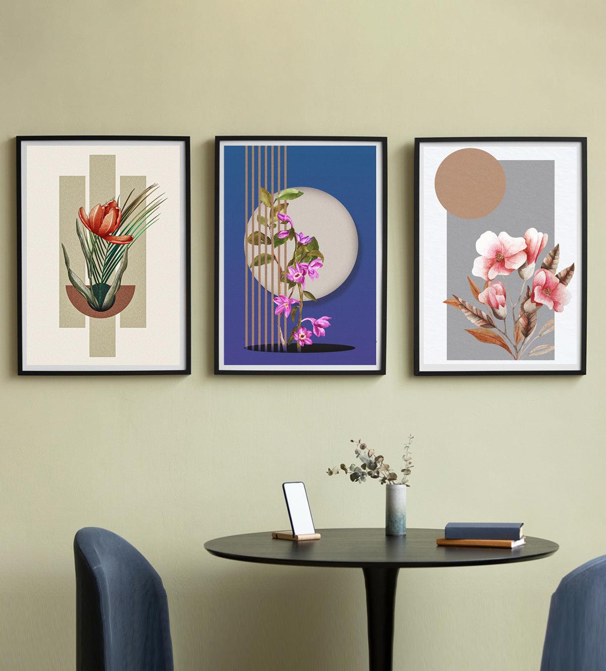 Beauty of our Set of Three Framed Botanical Prints - Aartaa decor