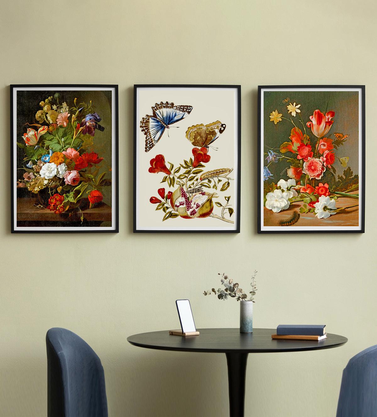 Three set of captivating botanical illustrations Beauty of nature - Aartaa decor