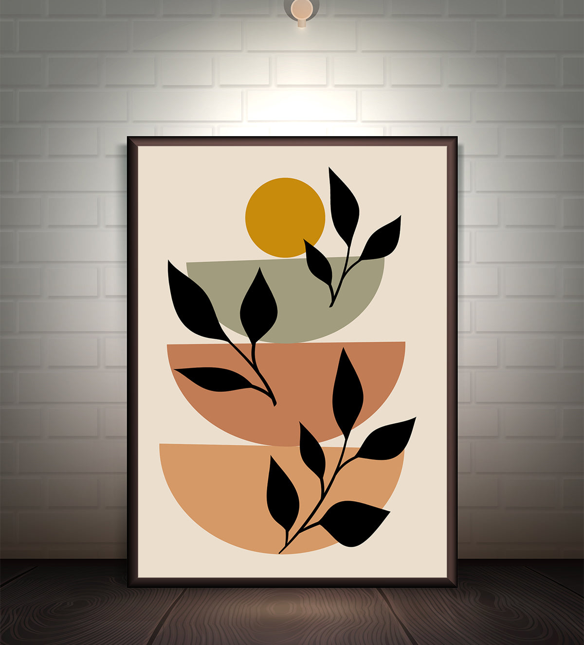 This minimalist boho art piece features a stunning blend of overlapping abstract shapes - Aartaa decor