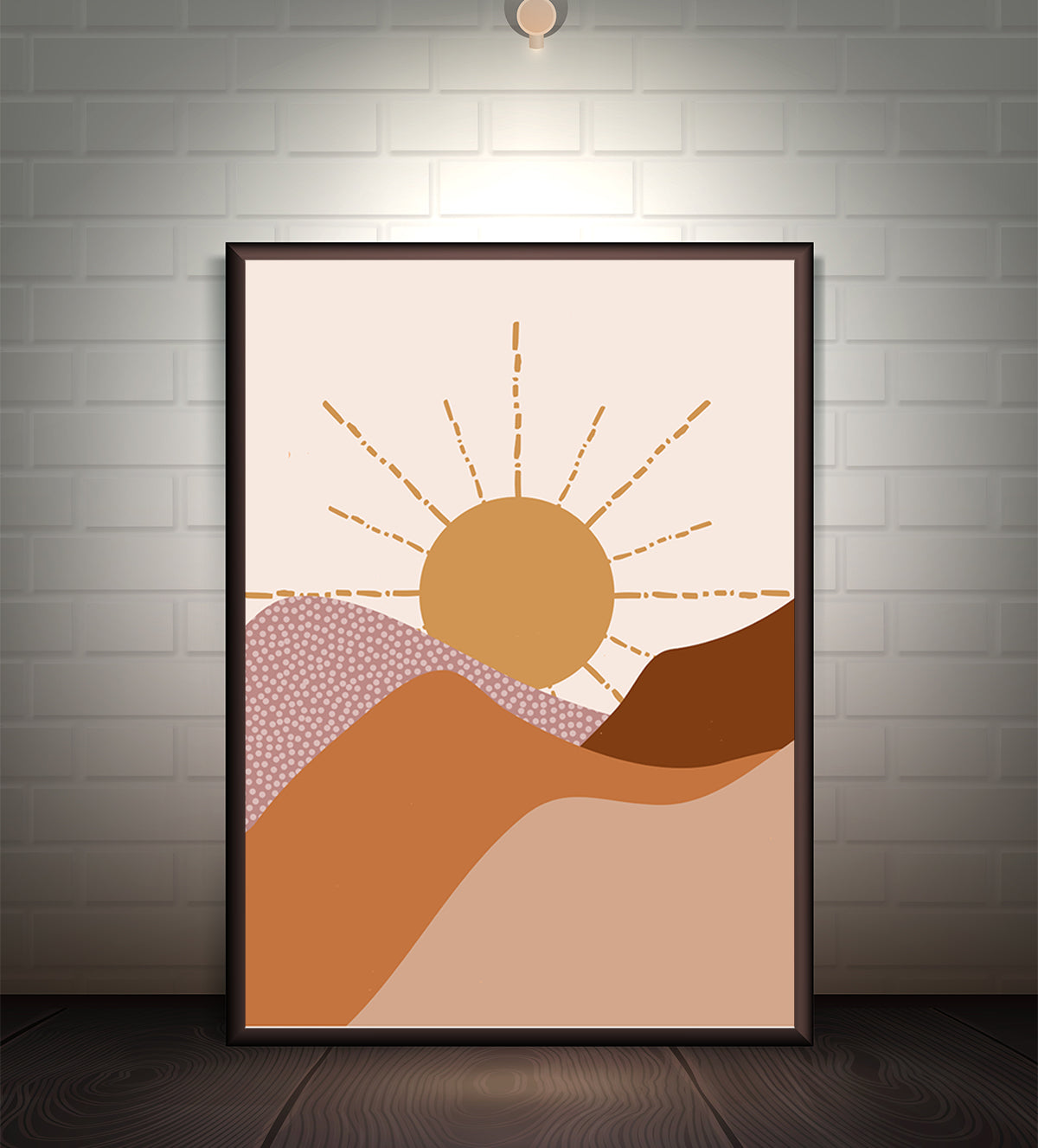 Minimalist Abstract Sunset Scene in Warm, Earthy Tones - Aartaa decor