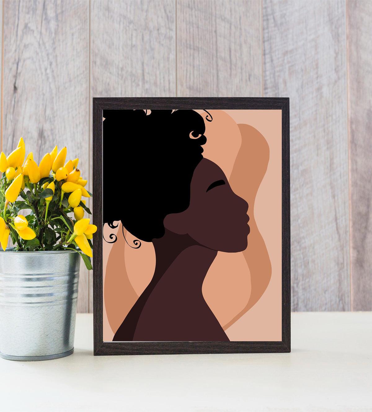 Boho Inspired Female face Wall Art Painting. - Aartaa decor