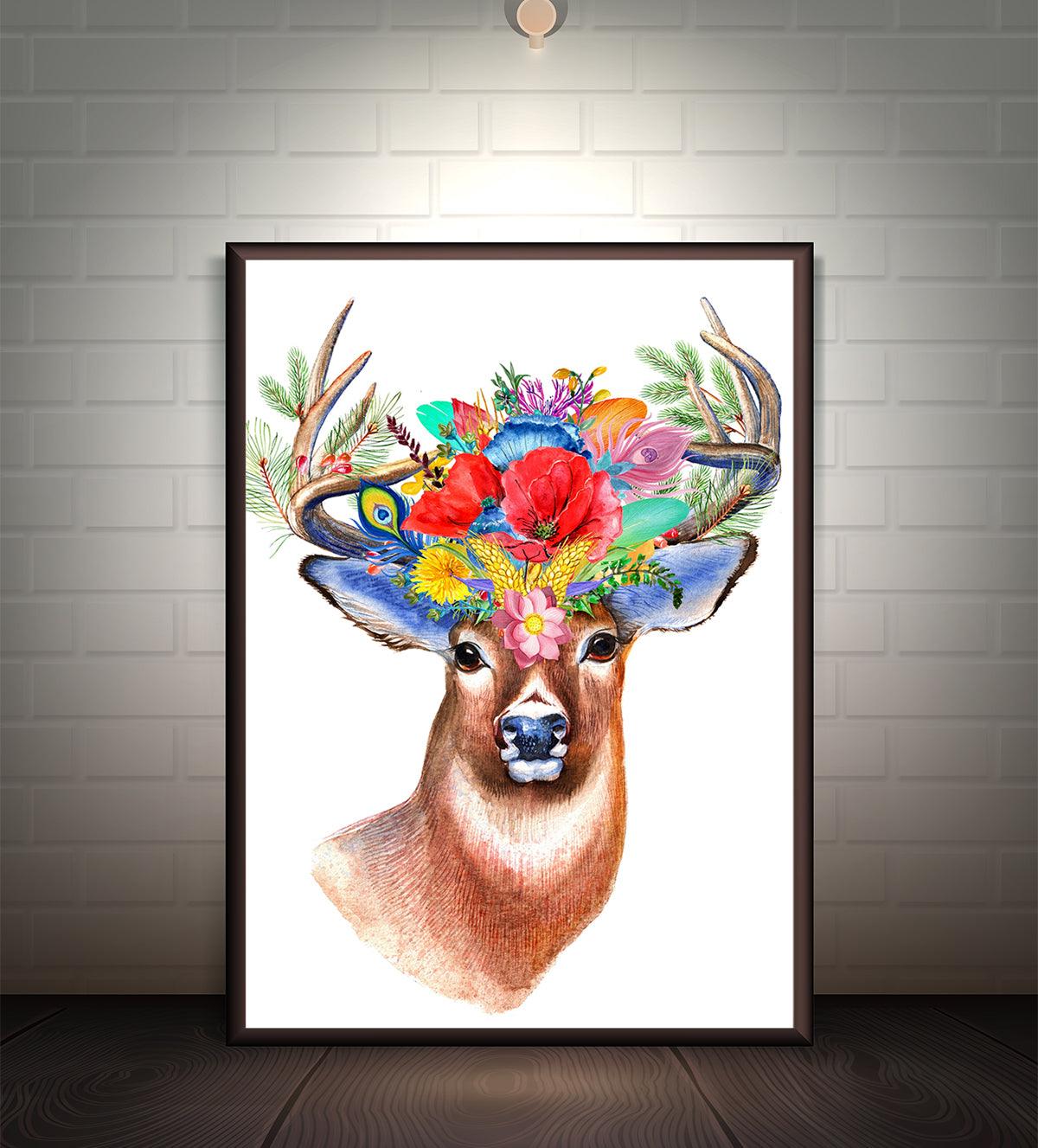 Deer Portrait Wall Painting - Aartaa decor