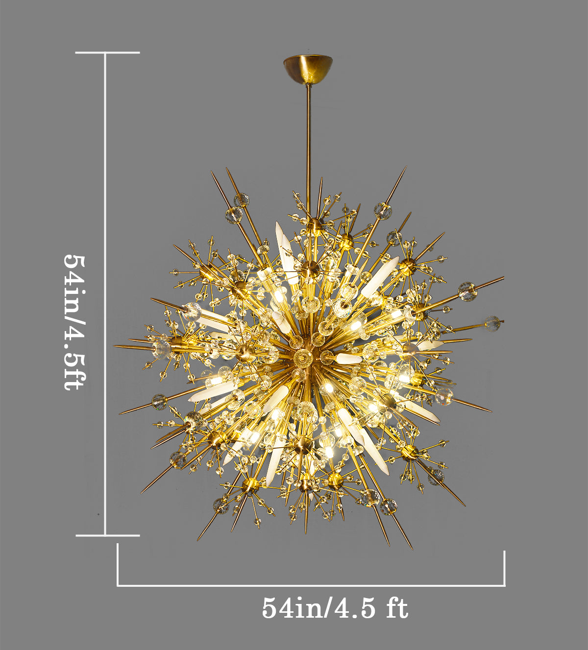 Rajratna starburst luxe chandelier - Luxury lighting for home, villa, hotel, and duplex architectural spaces.