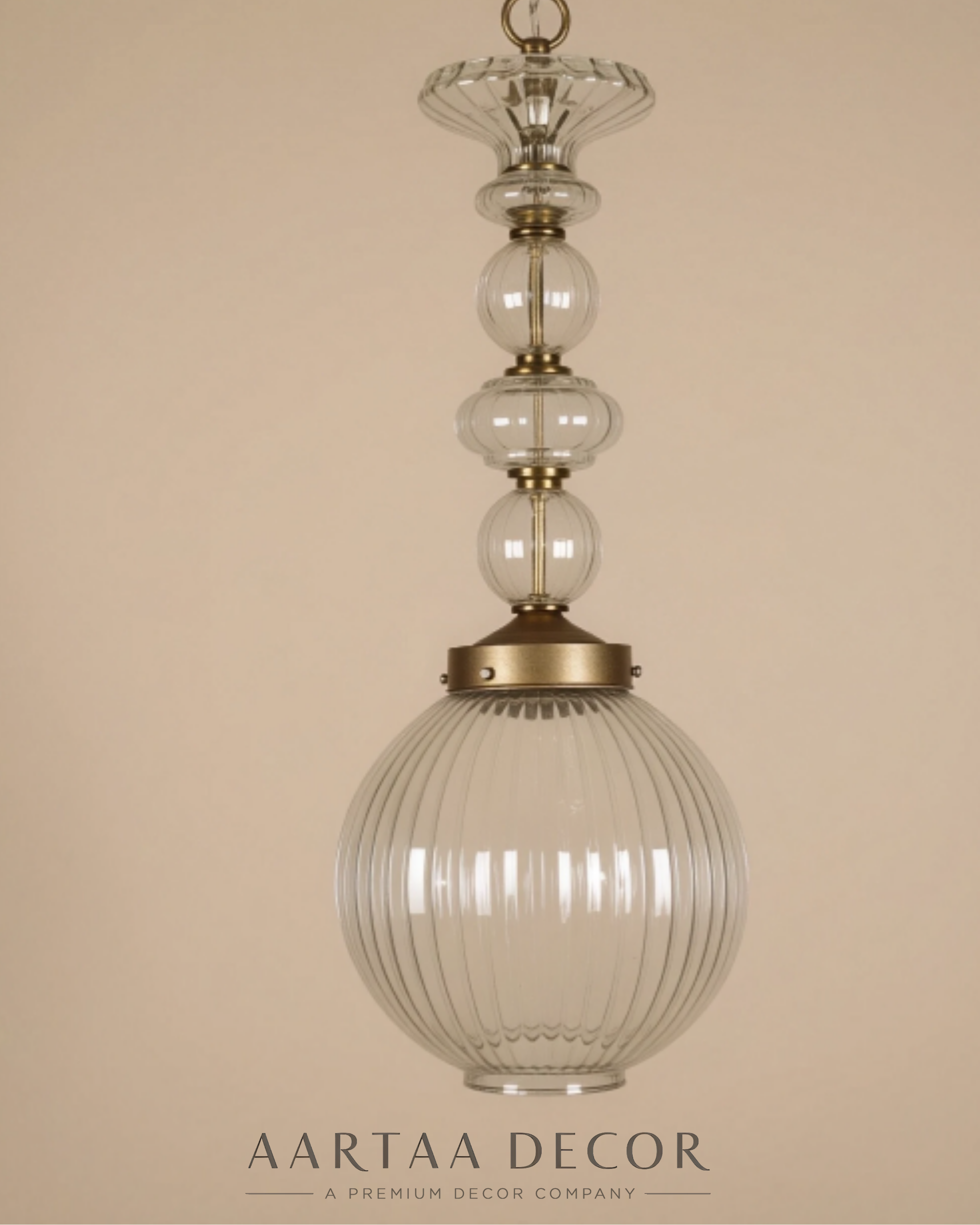 Anantya Brass & Crystal Pendant Light - Aartaa decor