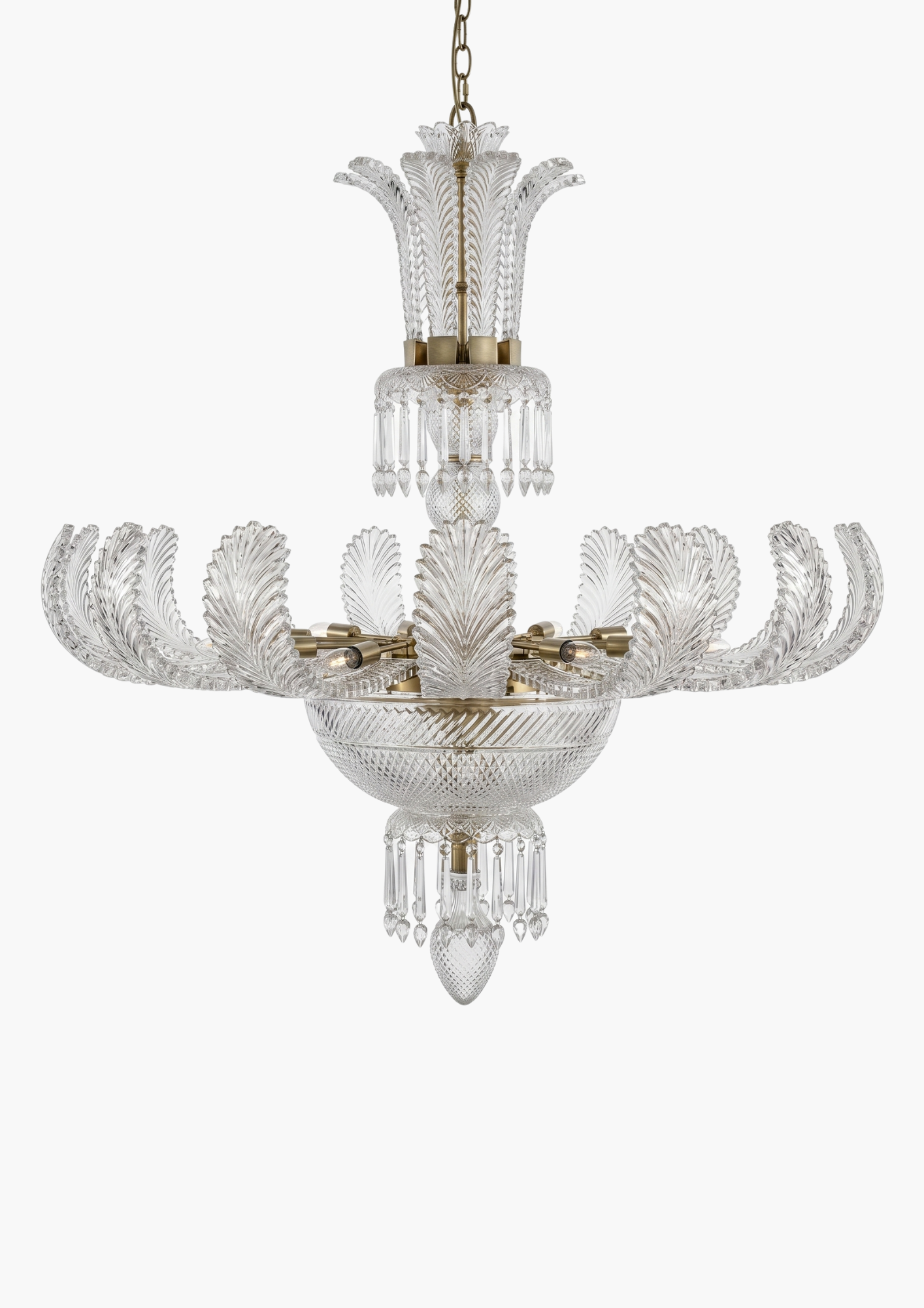 Decorative chandelier with intricate design on a white background