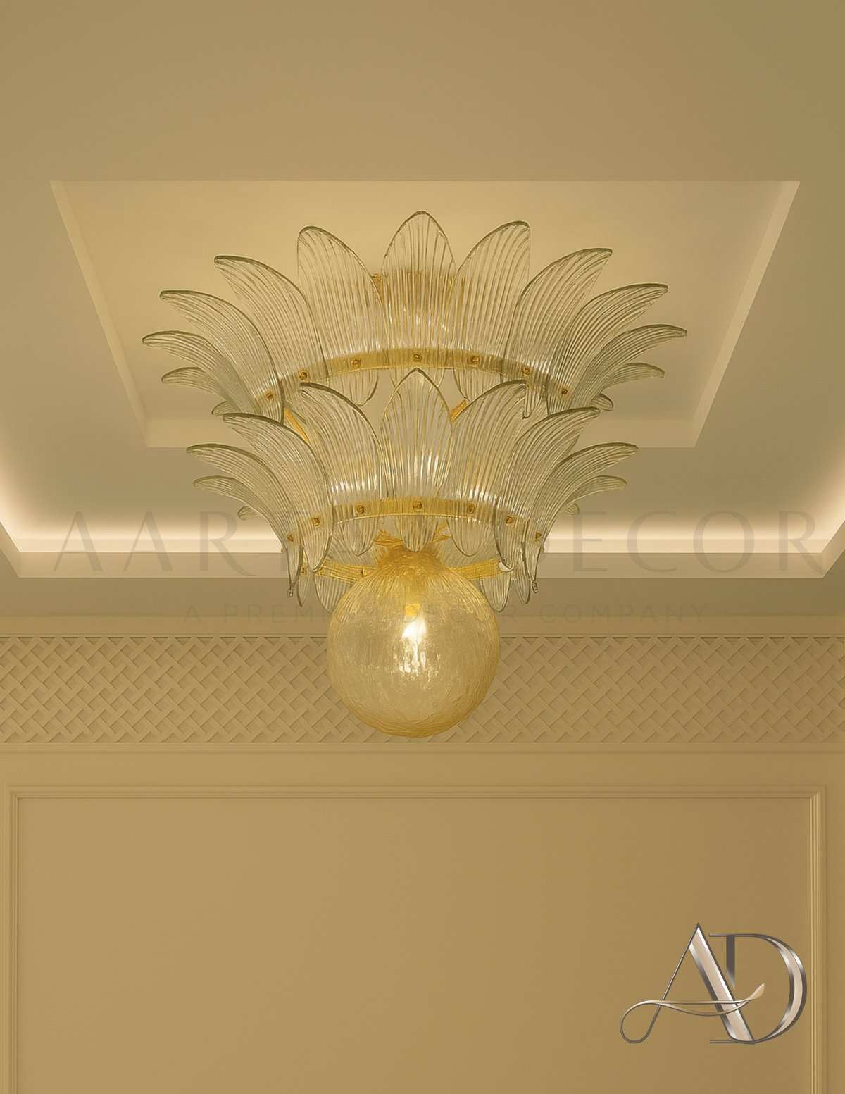 Aurora Leaf Crystal Chandelier