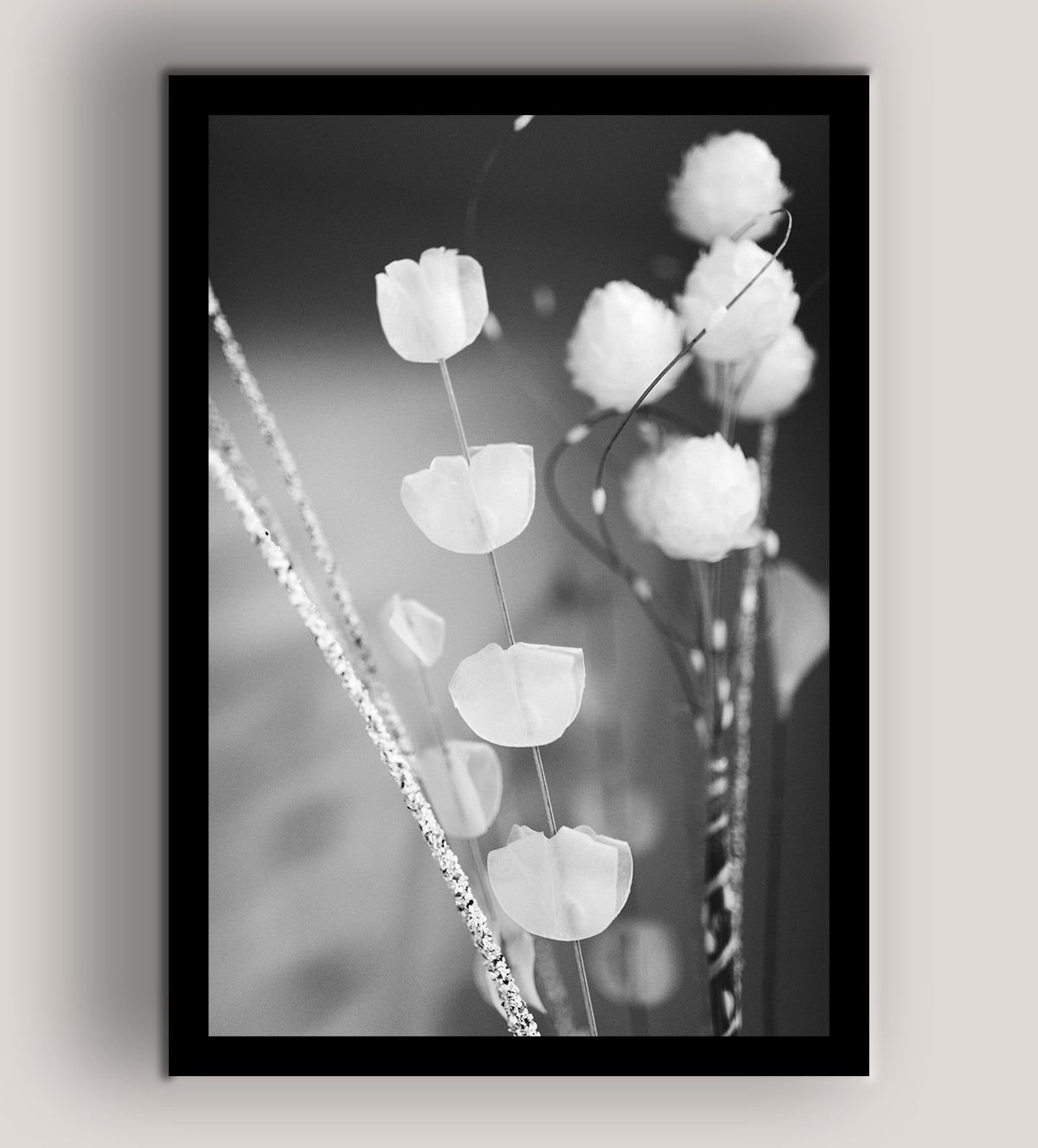 Elegant Black and White Floral Photograph & Digital Art - Aartaa decor