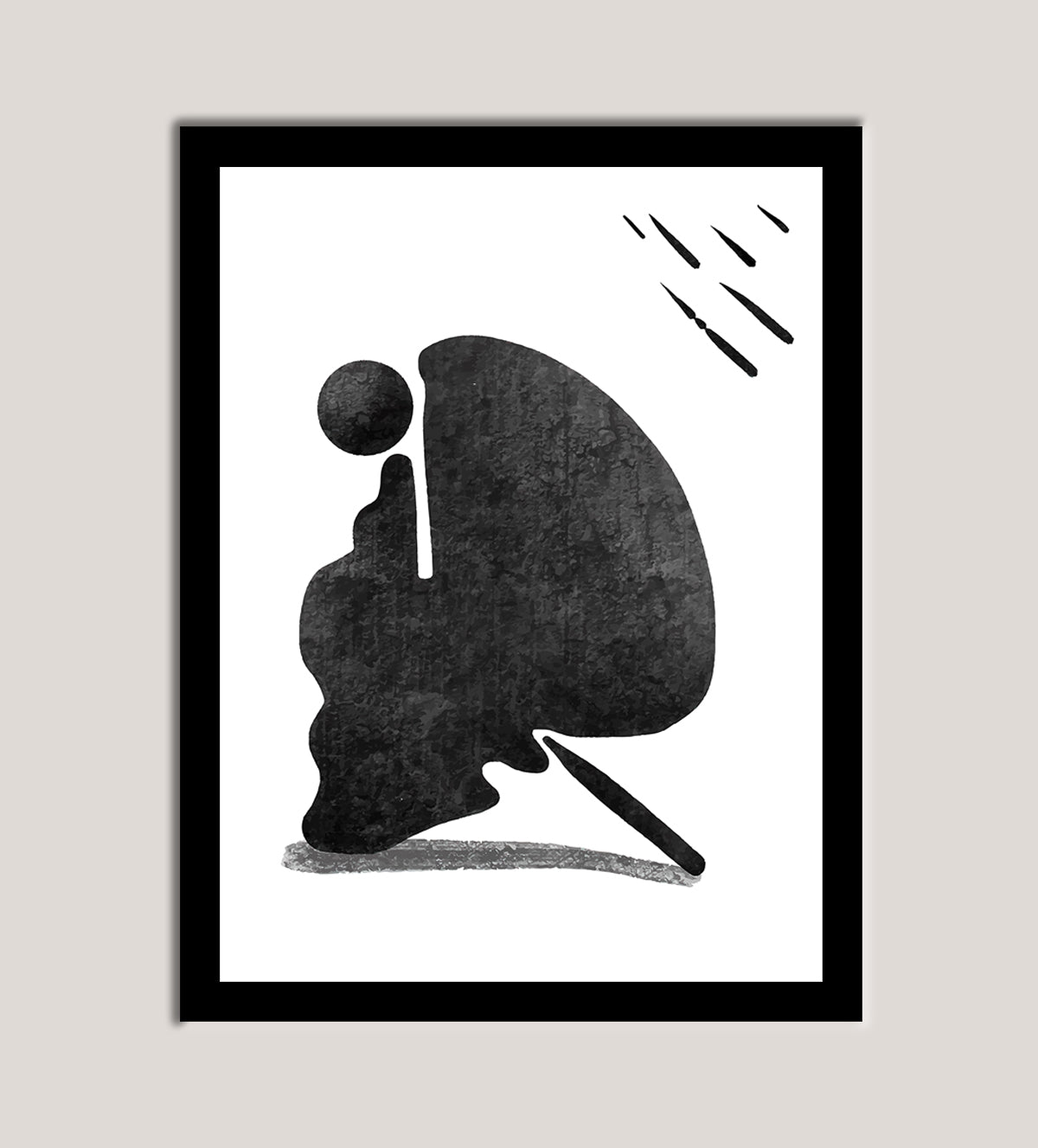 •	Striking image of a person in the rain Black and White Image - Aartaa decor