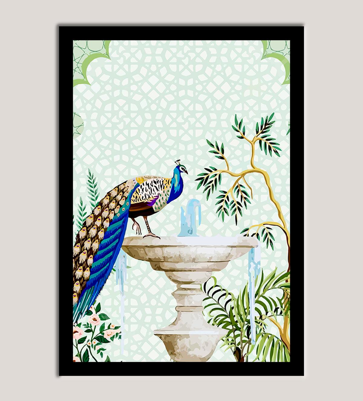 Mughal royalty in your home with this stunning peacock wall painting - Aartaa decor