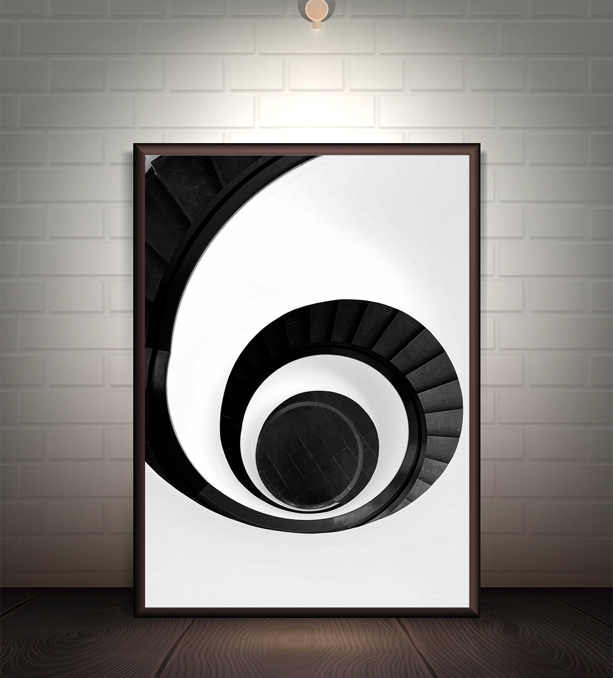 Black and White Spiral Staircase Wall Poster - Aartaa decor