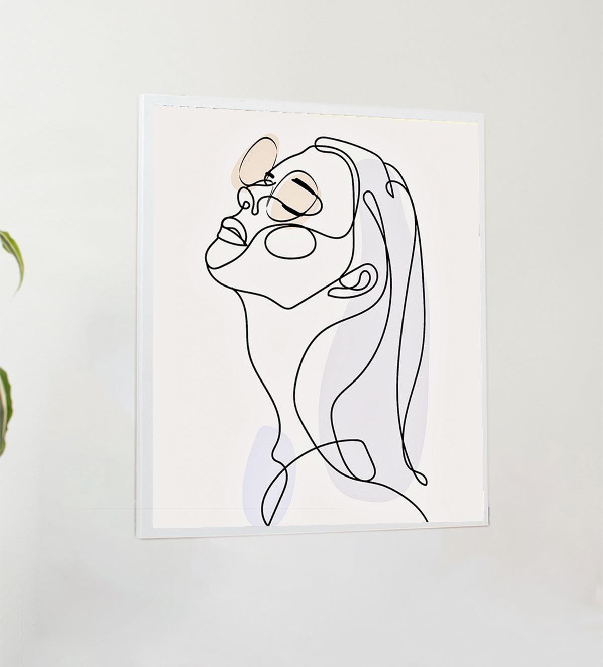 Boho Line Art Wall Painting Of Girl - Aartaa decor