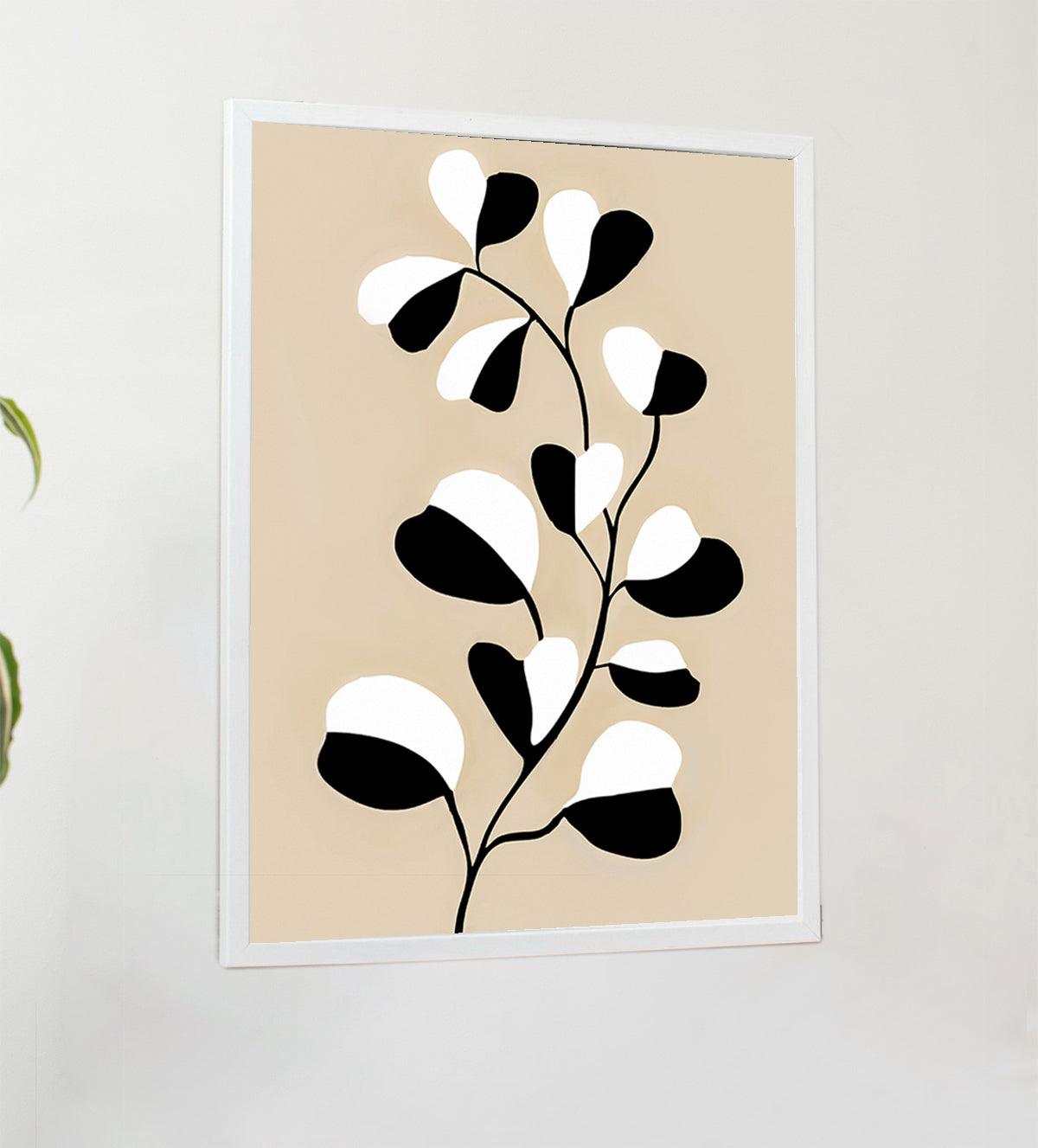 Timeless Botanical Elegance brings the natural beauty of the outdoors into your home with this stunning black and white botanical art print. Its clean, minimalist design captures the intricate details of leaves and branches, symbolizing the eternal beauty of nature. The contrasting tones of deep black against a soft white backdrop evoke a sense of sophistication, making it an ideal choice for modern, minimalist, and traditional interiors alike - Aartaa decor