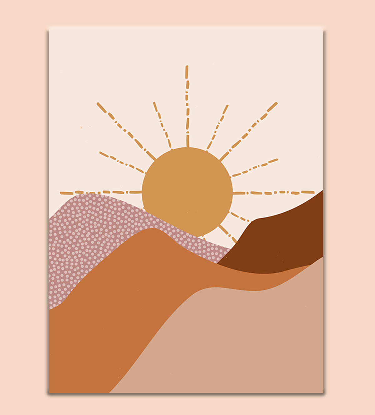 Minimalist Abstract Sunset Scene in Warm, Earthy Tones - Aartaa decor