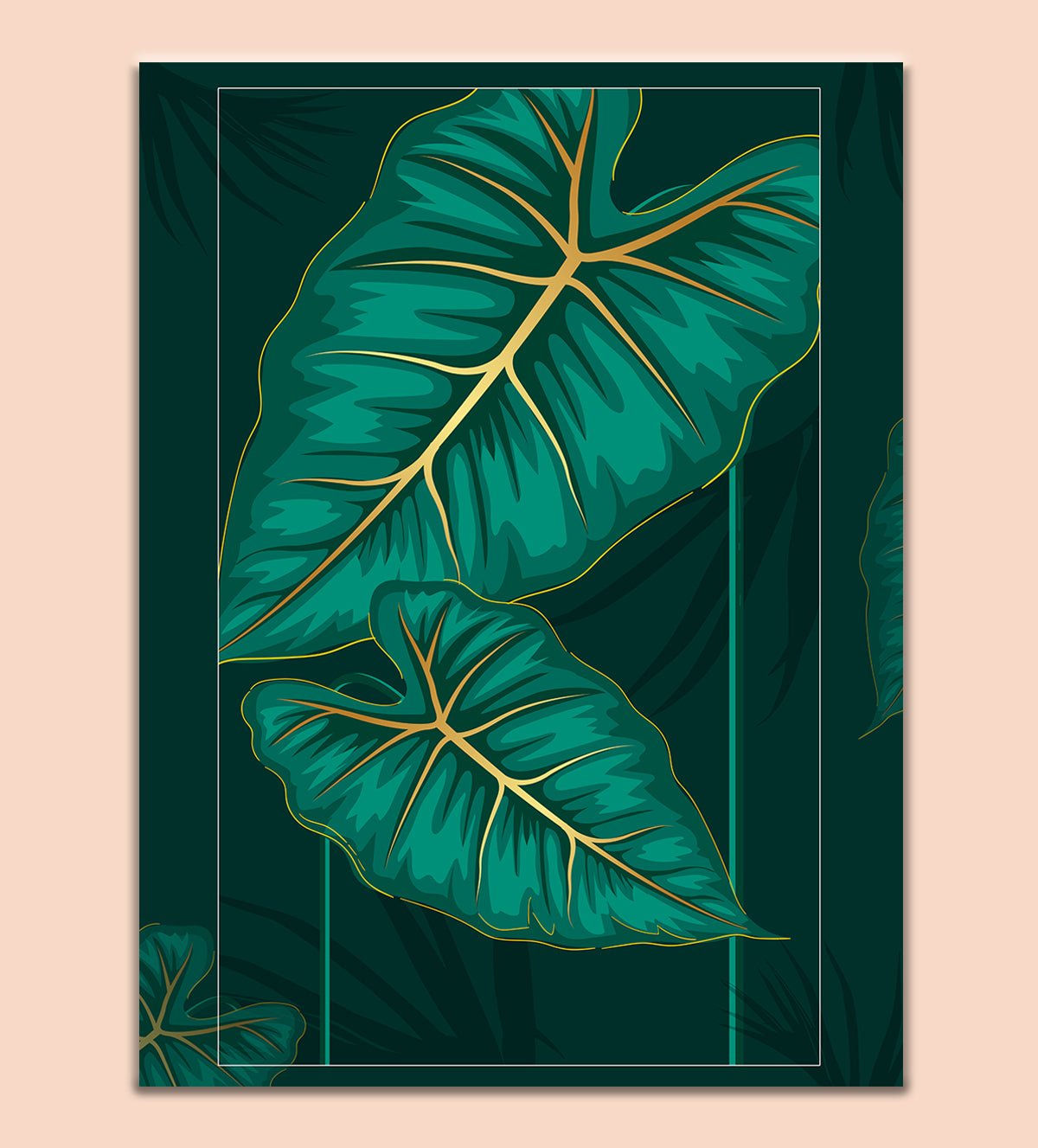 Set of Three Botanical Painting Of Leaves - Aartaa decor