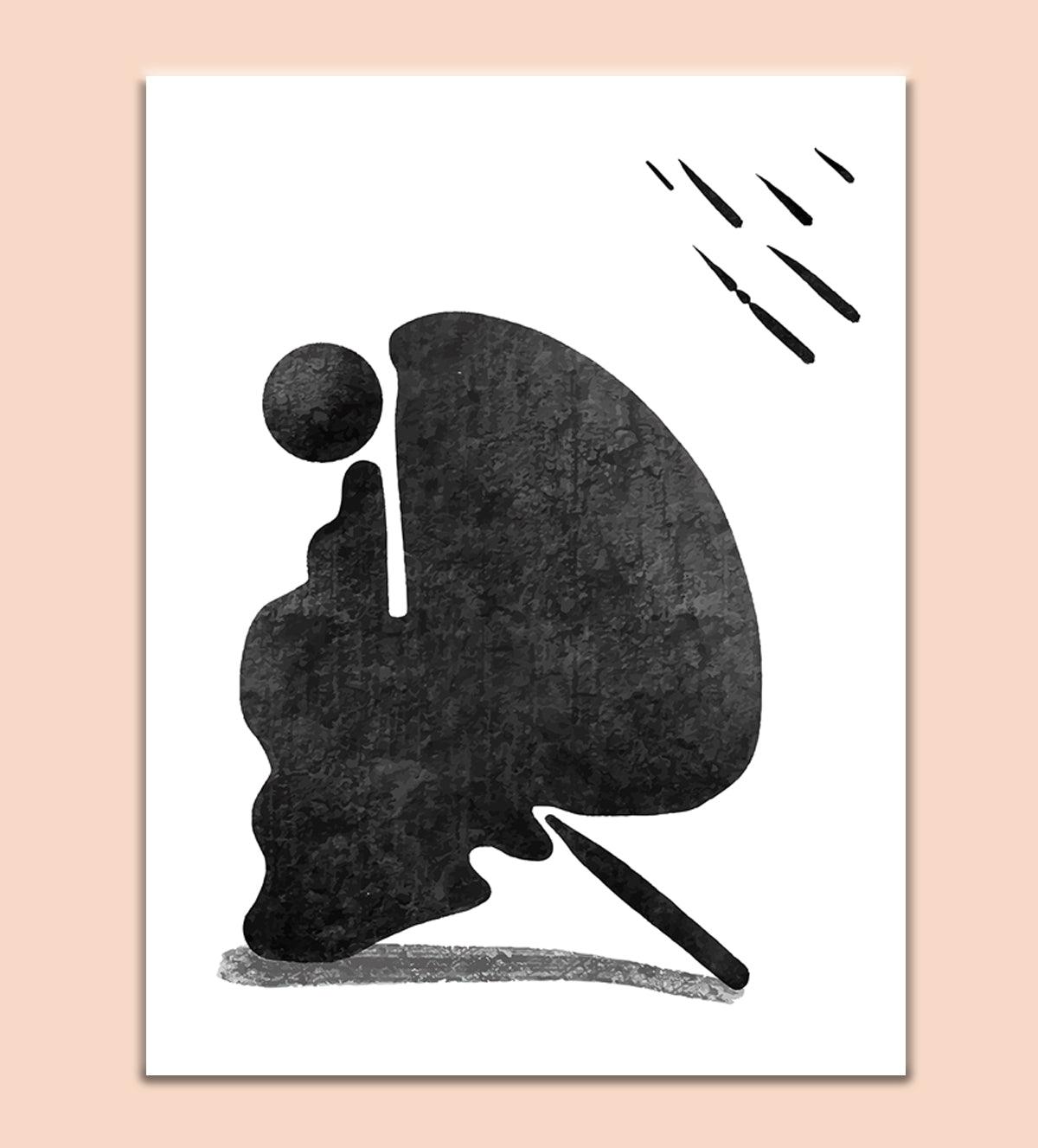 •	Striking image of a person in the rain Black and White Image - Aartaa decor