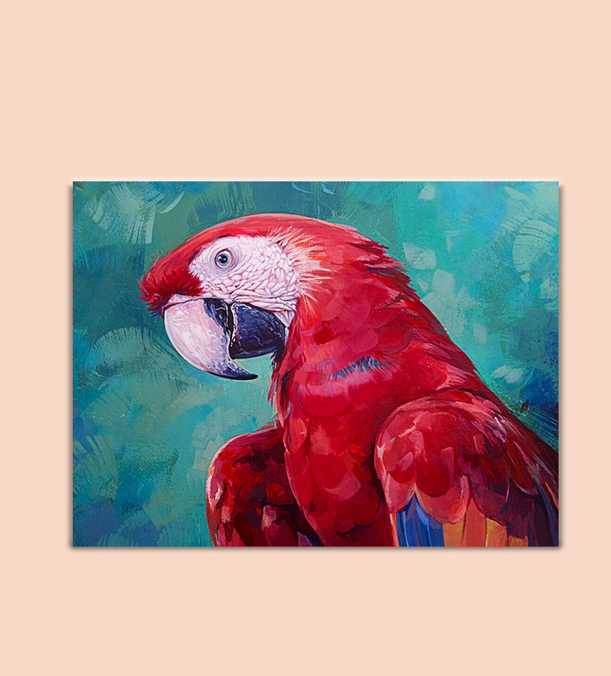 this captivating Scarlet Macaw wall painting - Aartaa decor