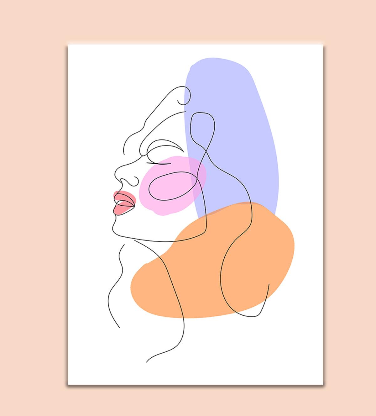 Captivating Line Art Girl Painting. - Aartaa decor