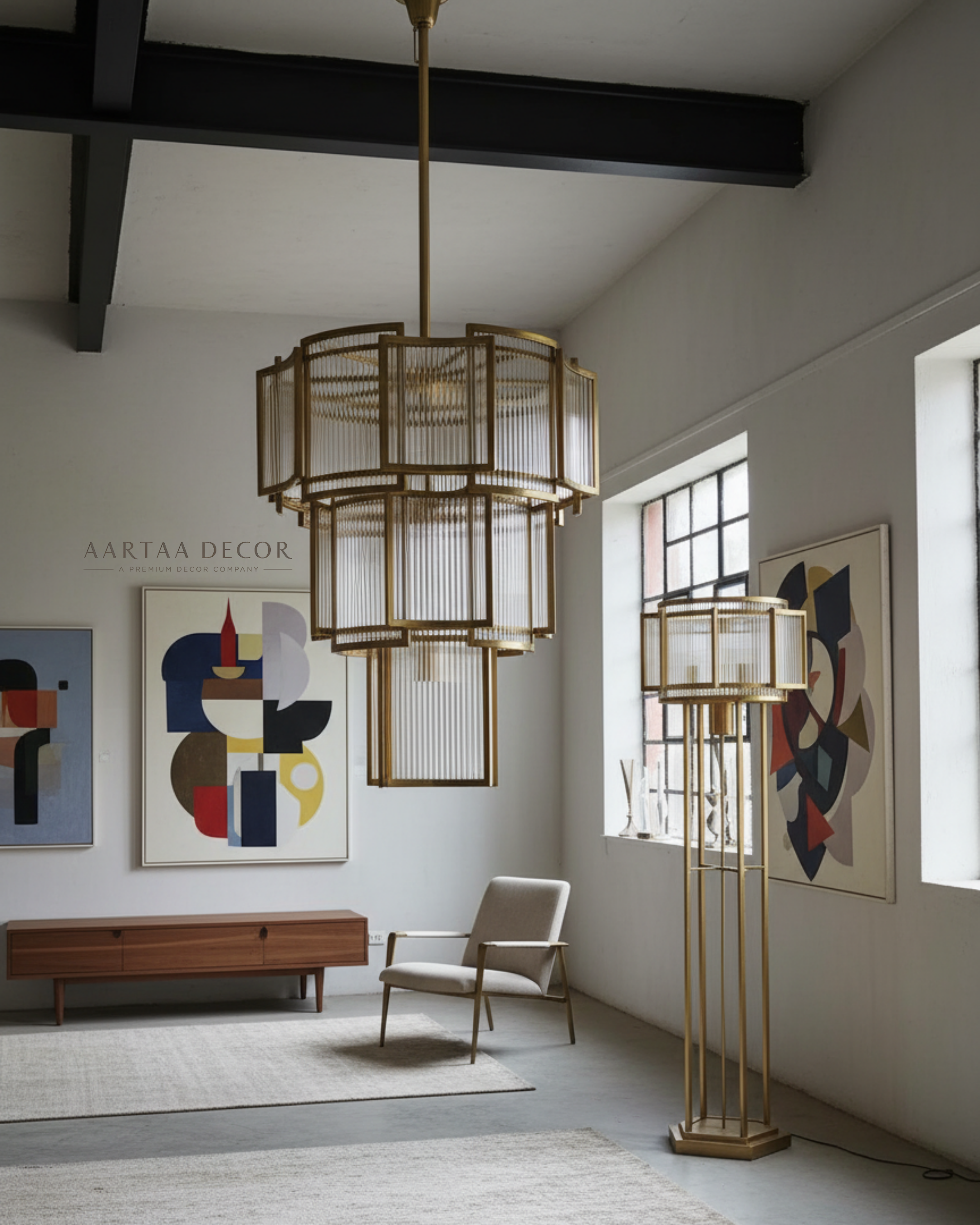 Celestia Cascade Brass Chandelier - Aartaa decor