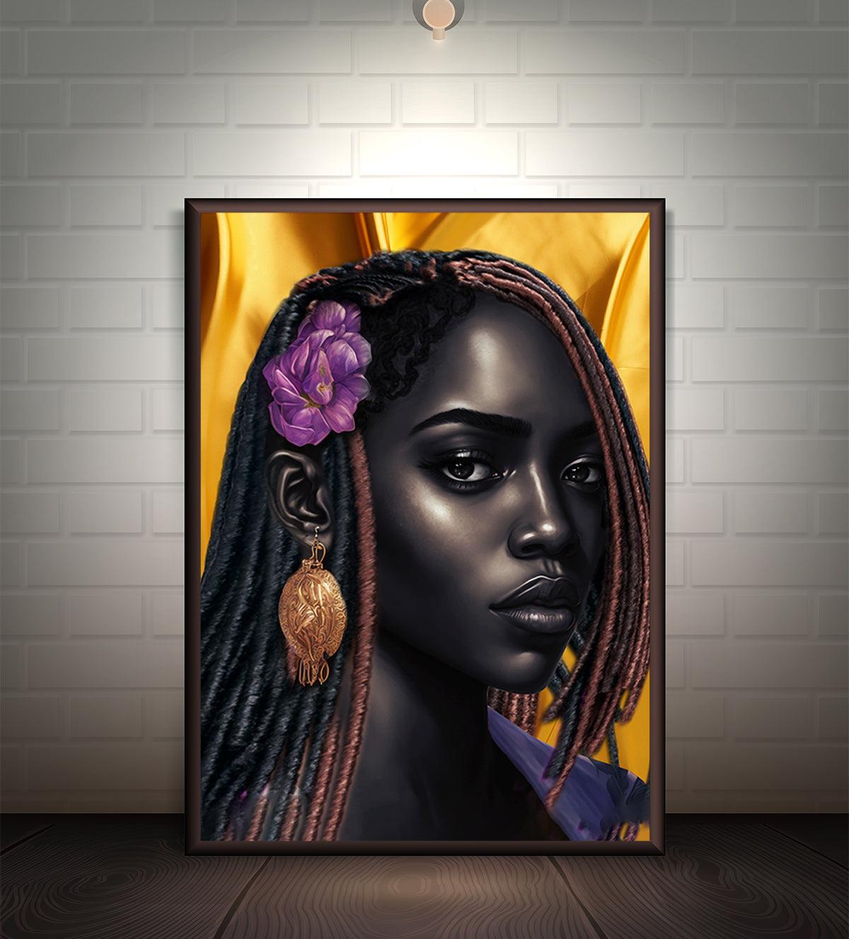 Cultural Portrait Of A Girl Adorned in a Golden Earring - Aartaa decor