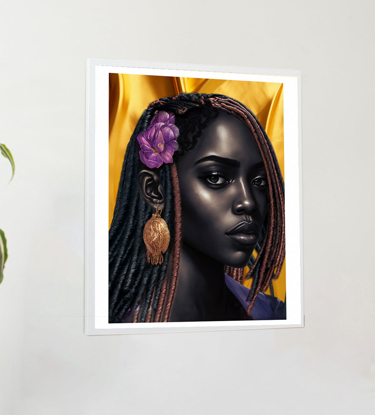 Cultural Portrait Of A Girl Adorned in a Golden Earring - Aartaa decor