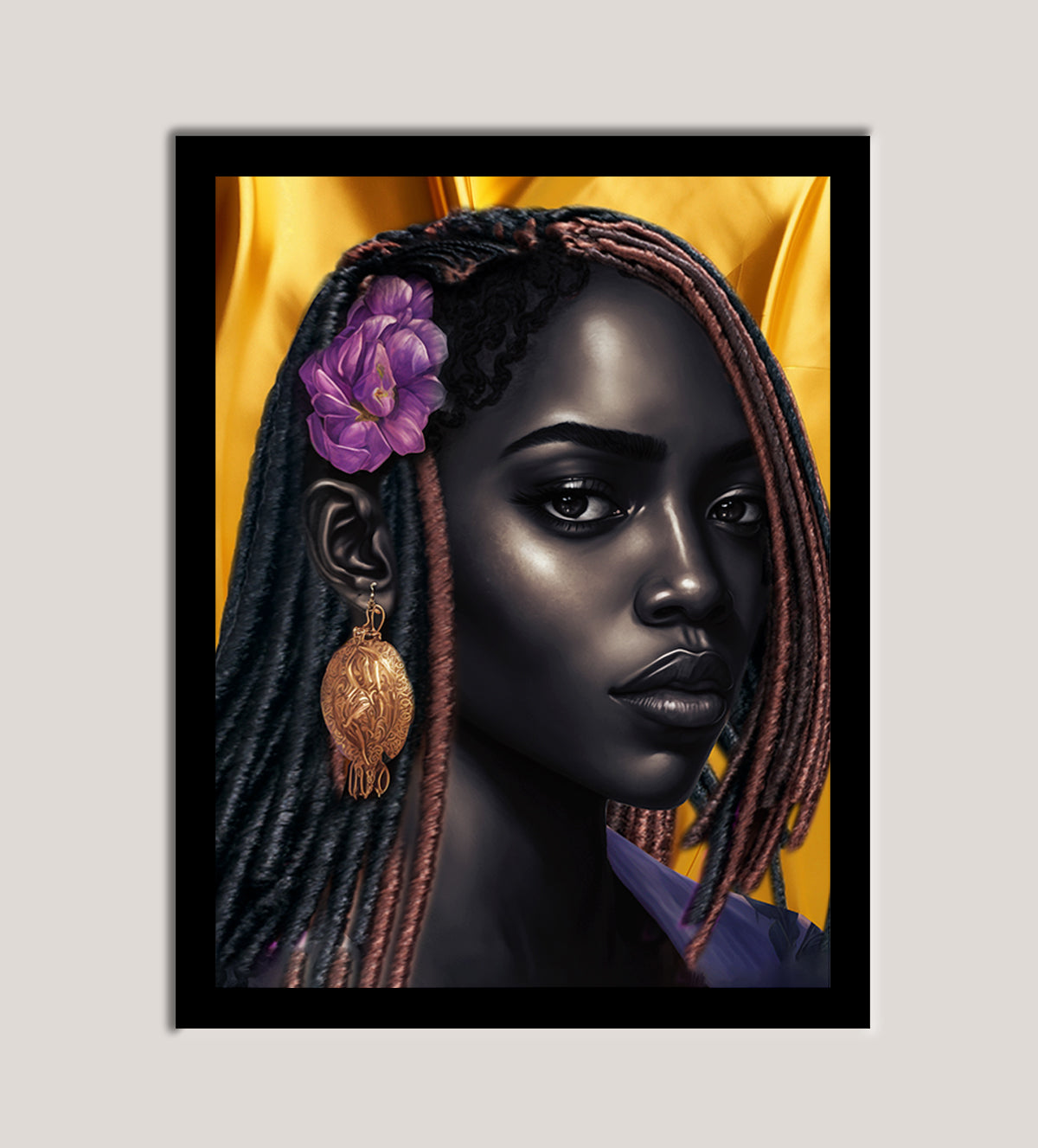 Cultural Portrait Of A Girl Adorned in a Golden Earring - Aartaa decor