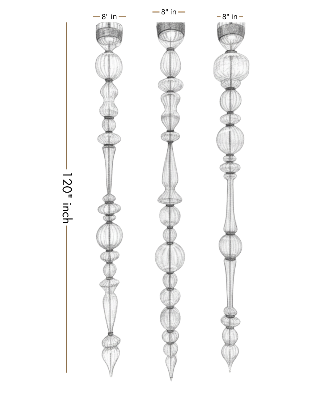 Elysian Bead Cascade — Handblown Crystal Chandelier - Aartaa decor