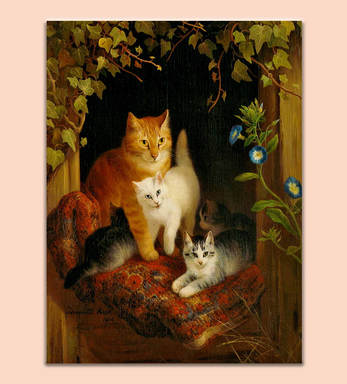 Discover Feline Serenity: A Mother’s Embrace, an enchanting depiction of maternal affection within a feline family. Perfect for adding warmth to any room, this artwork will captivate hearts with its lifelike details and soothing ambiance - Aartaa decor - Aartaa decor - Aartaa decor - Aartaa decor