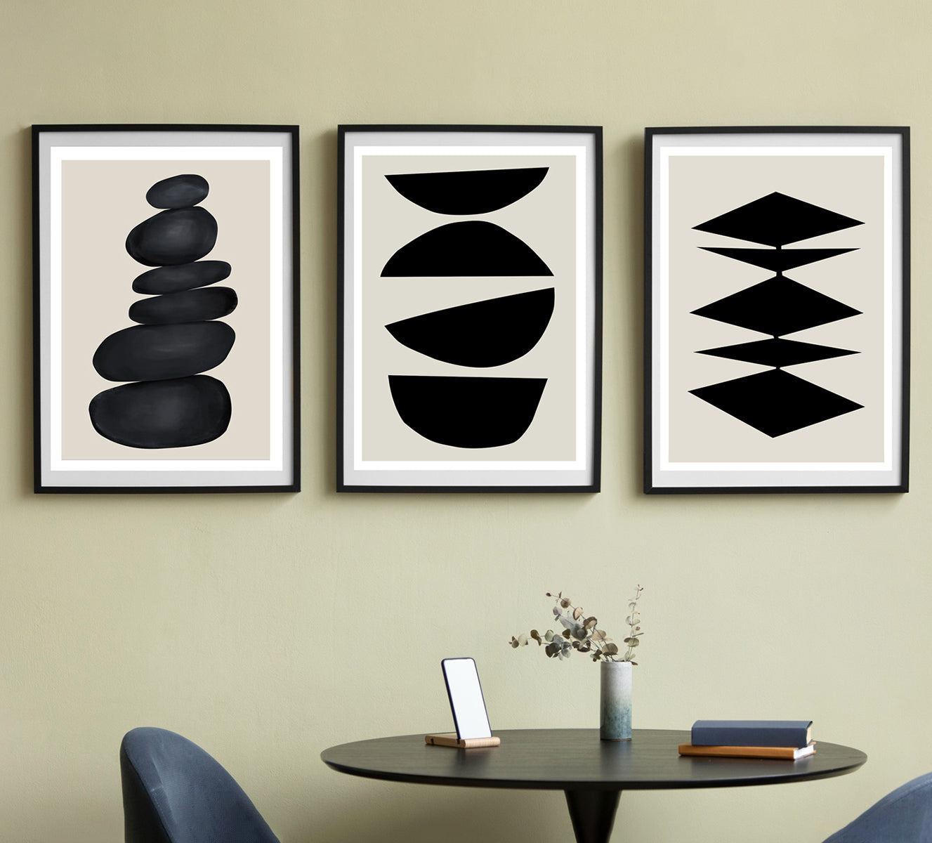 Geometric Wall Art Abstract set of 3 - Aartaa decor