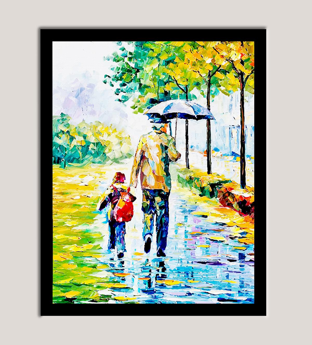 Explore "Guardians of Tomorrow," a painting that celebrates the bond between father and son while echoing a commitment to environmental care. Perfect for modern homes and offices looking to inspire change - Aartaa decor