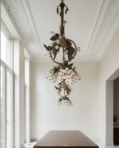 Kanaka Valli Brass Bloom Chandelier - Aartaa decor